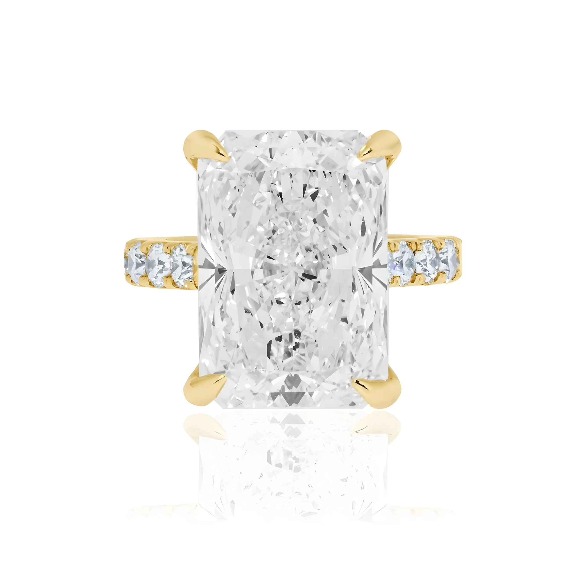 GIA 14K White Gold 16.96ct Radiant Cut Diamond Engagement Ring 19.30ctw - Image 6