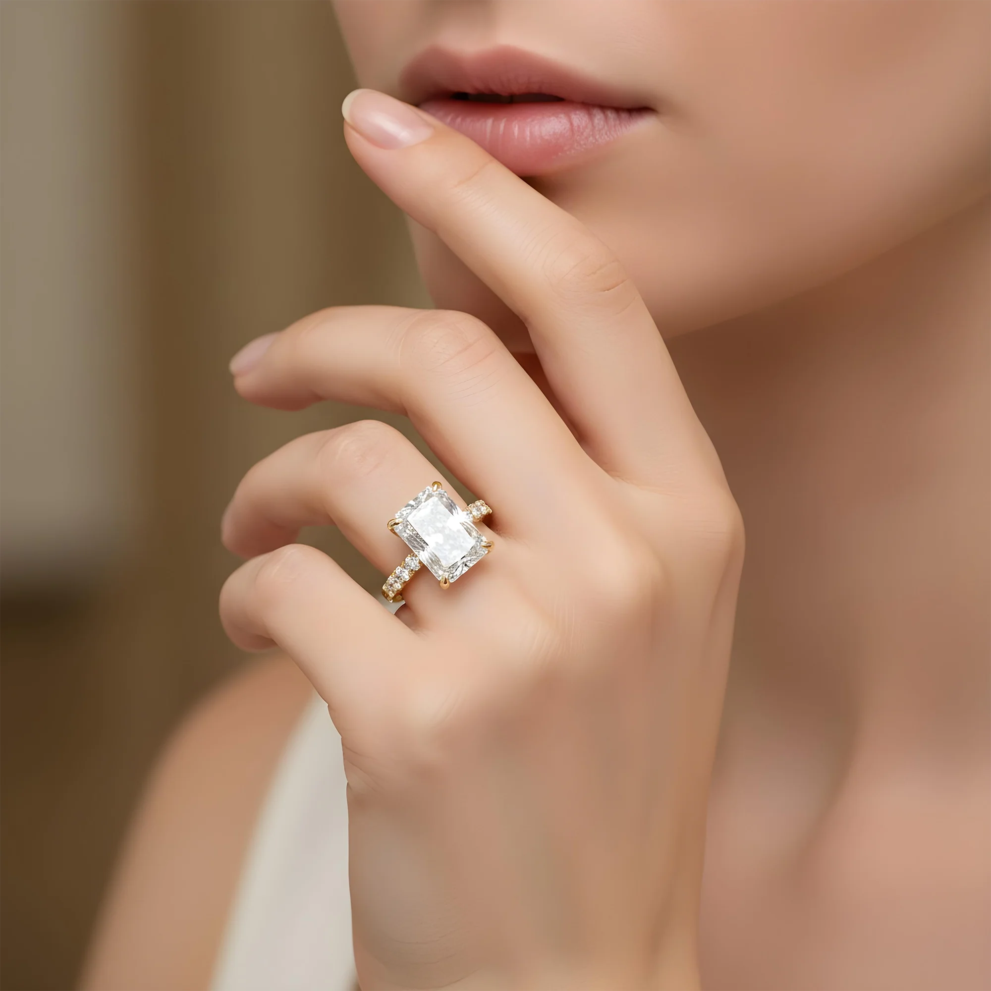 GIA 14K White Gold 16.96ct Radiant Cut Diamond Engagement Ring 19.30ctw - Image 7