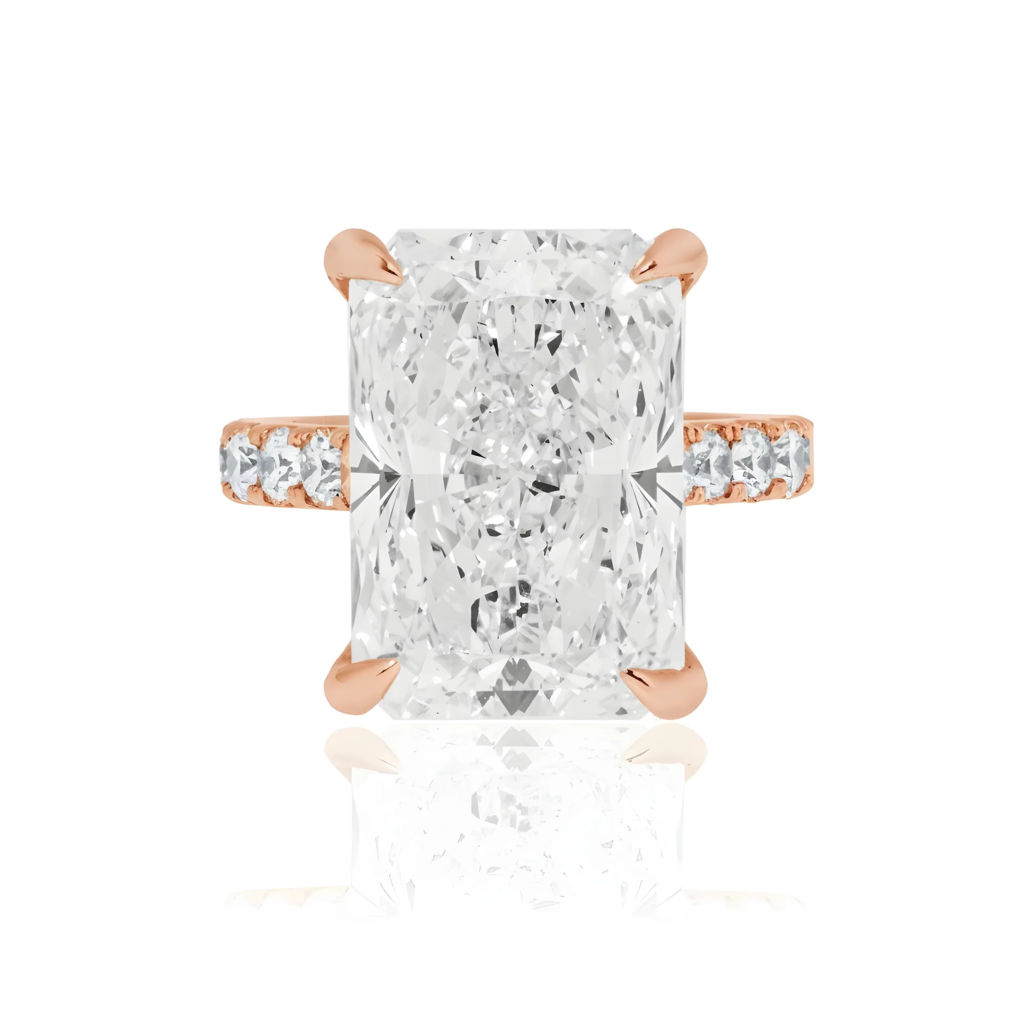 GIA 14K White Gold 16.96ct Radiant Cut Diamond Engagement Ring 19.30ctw - Image 8