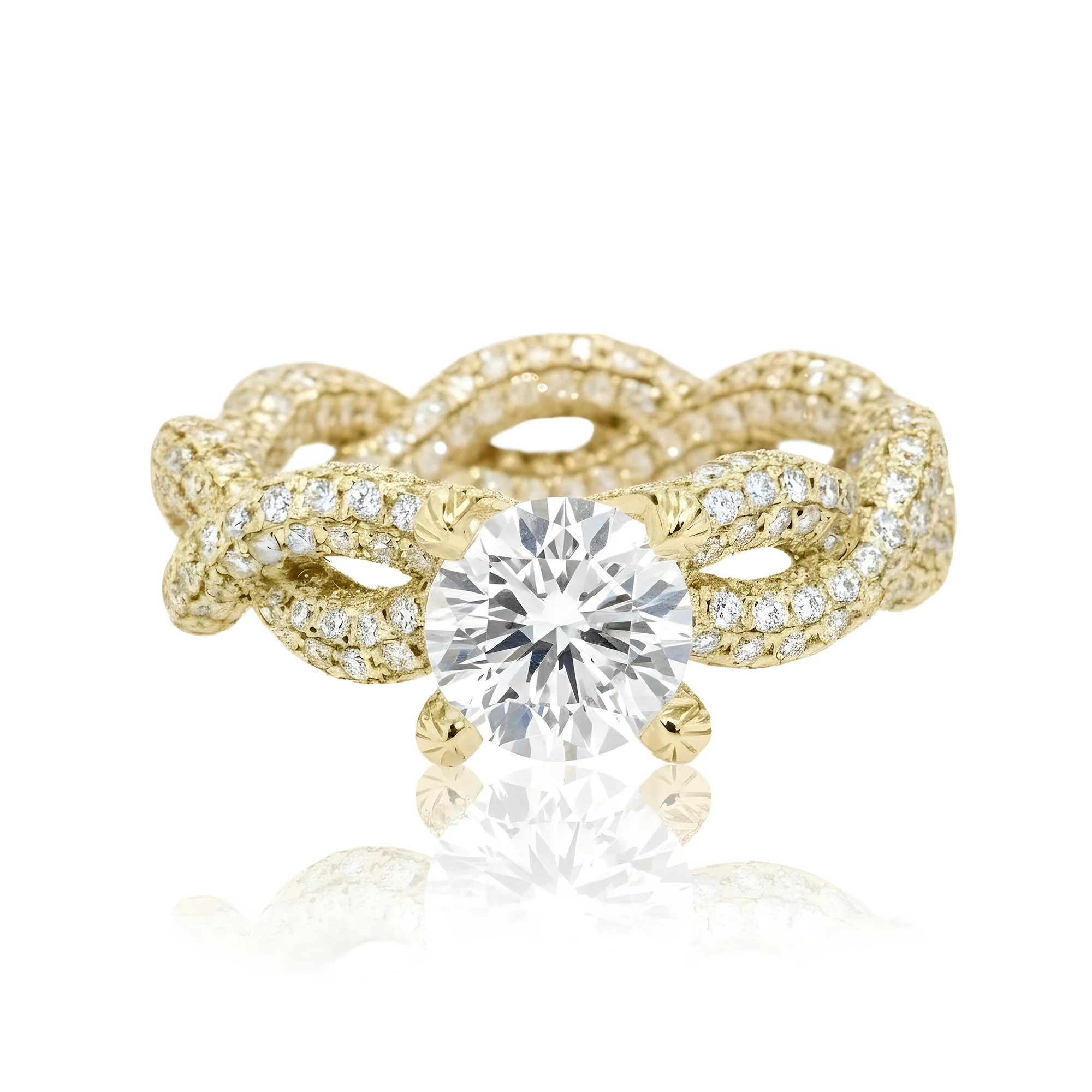 GIA 18K White Gold 1.50ct Round Diamond Infinity Twist Engagement Ring 4.73ctw - Image 8