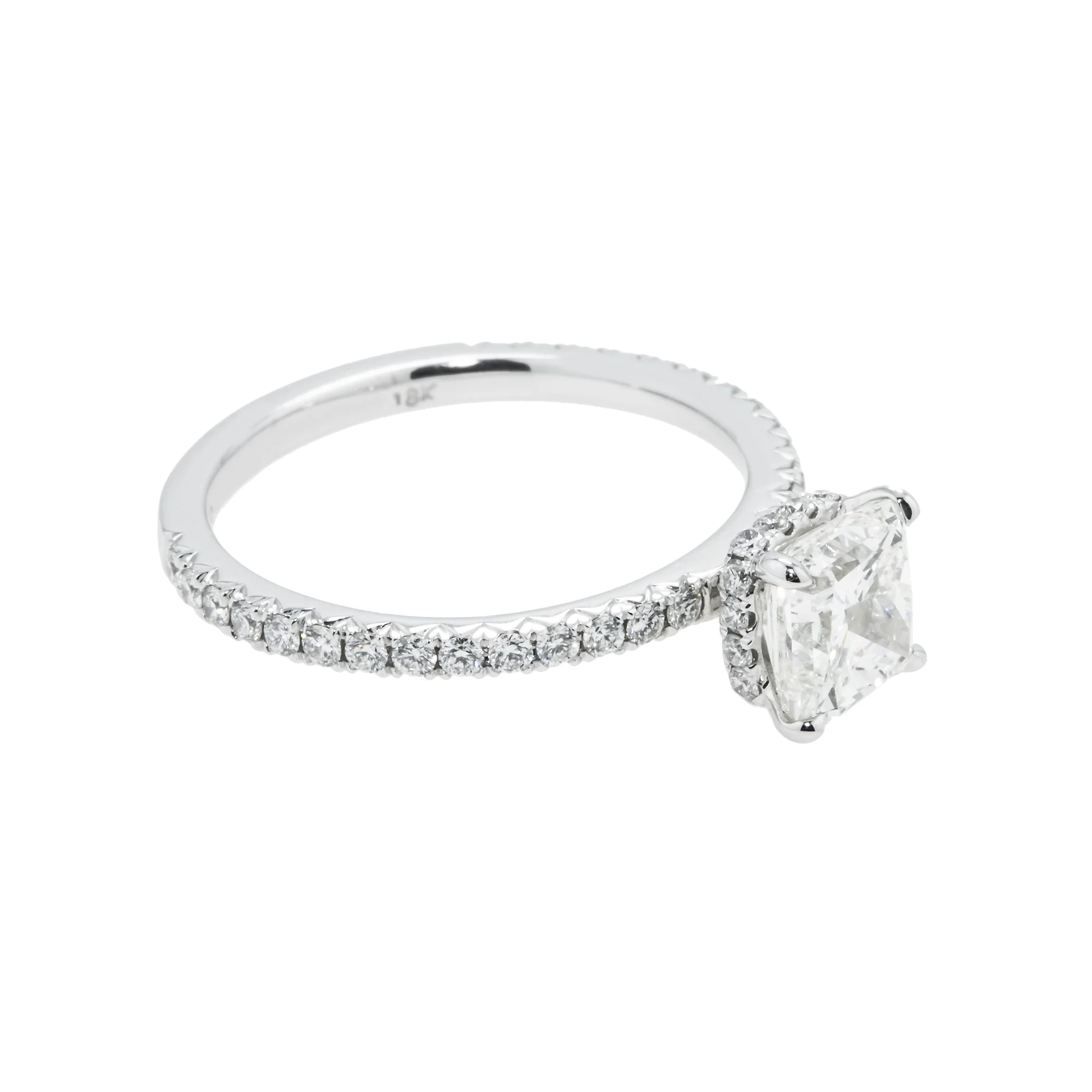 GIA 18K White Gold 1.51ct Square Radiant Cut Diamond Engagement Ring 1.97 - Image 3