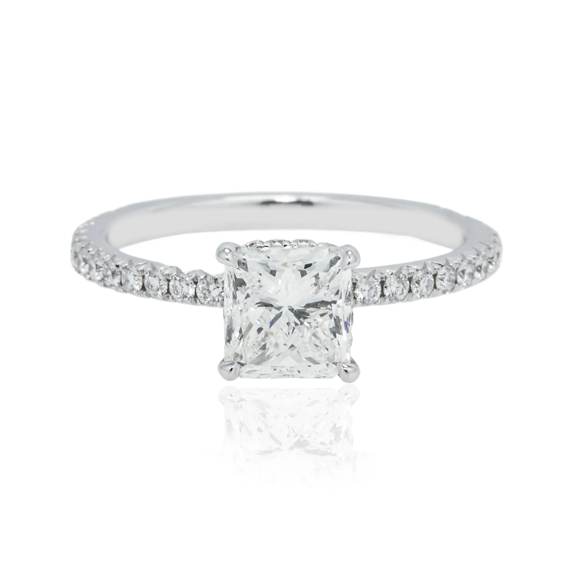 GIA 18K White Gold 1.51ct Square Radiant Cut Diamond Engagement Ring 1.97 - Image 6