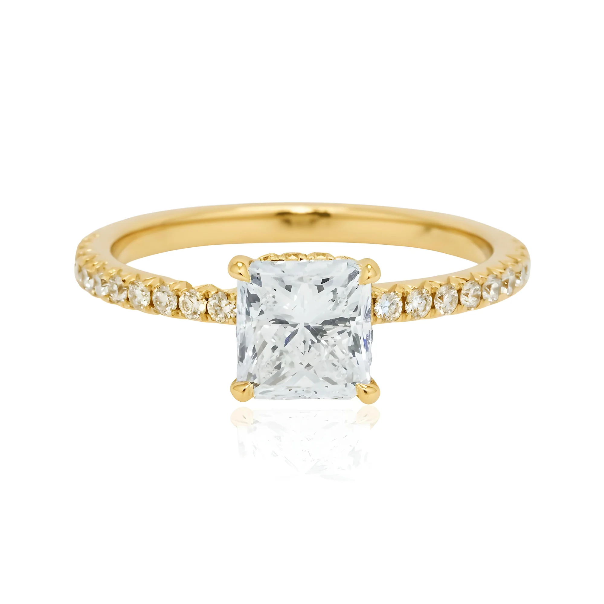 GIA 18K White Gold 1.51ct Square Radiant Cut Diamond Engagement Ring 1.97 - Image 7
