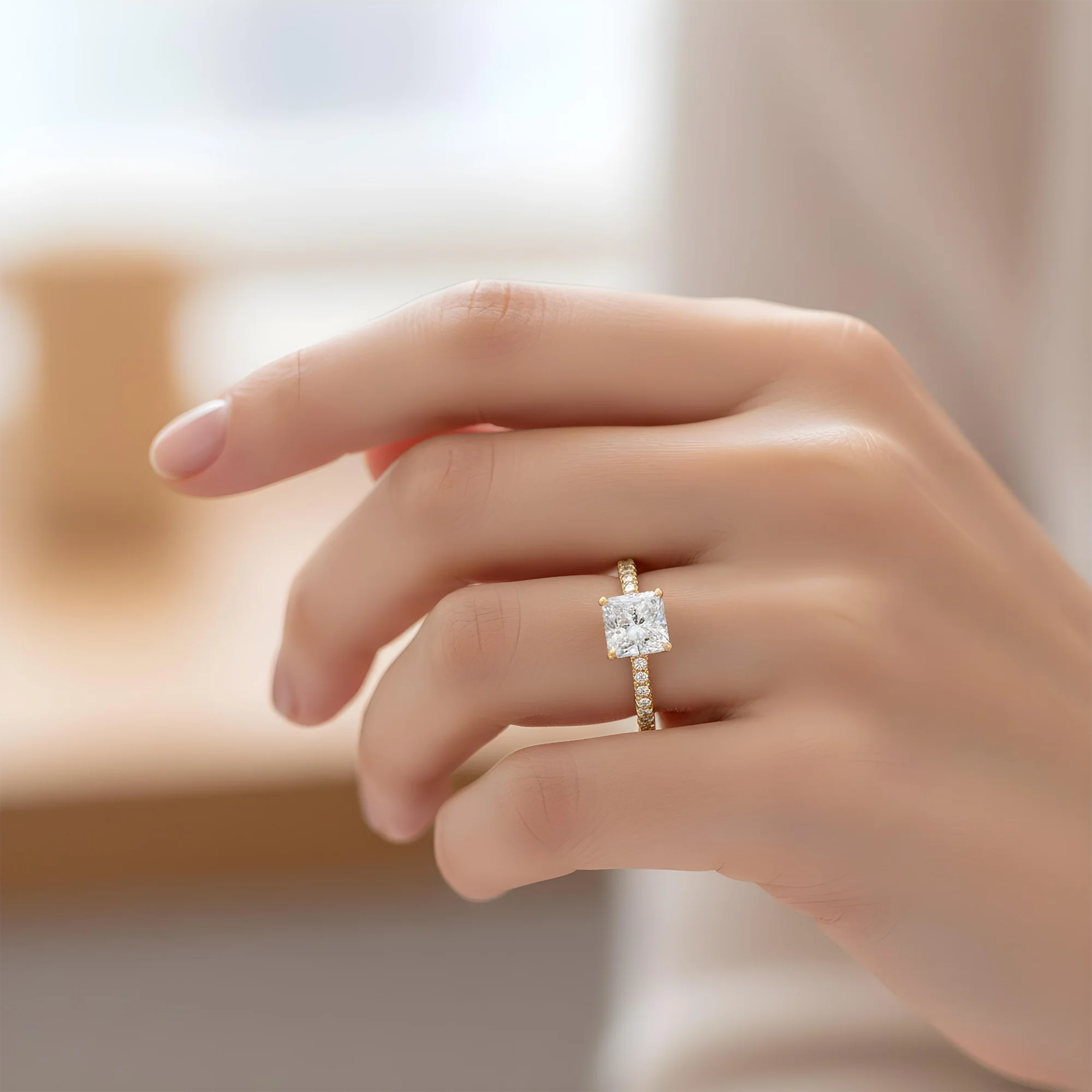 GIA 18K White Gold 1.51ct Square Radiant Cut Diamond Engagement Ring 1.97 - Image 8