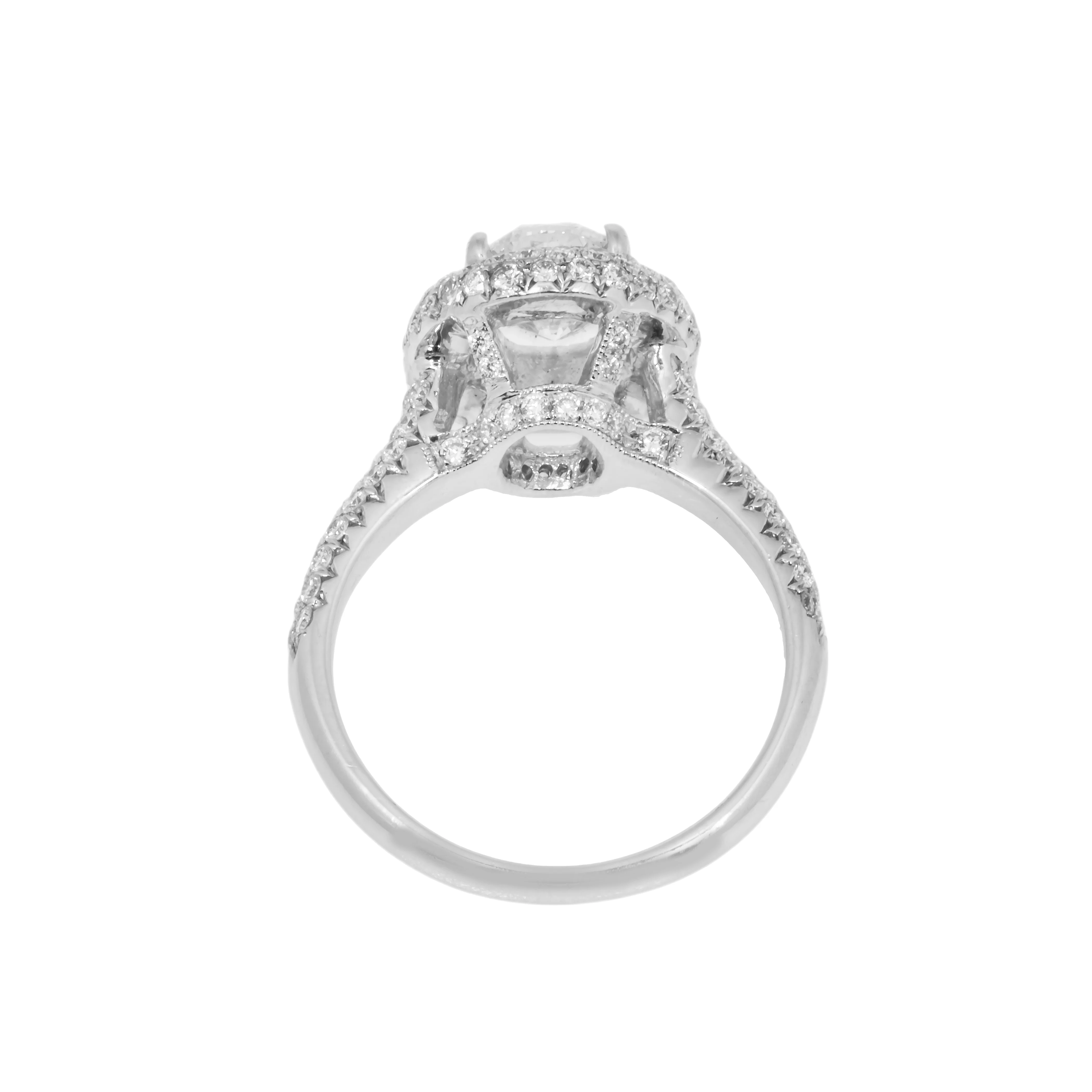 GIA 18K White Gold 1.52 Oval Cut Diamond Engagement Ring 2.58ctw - Image 5