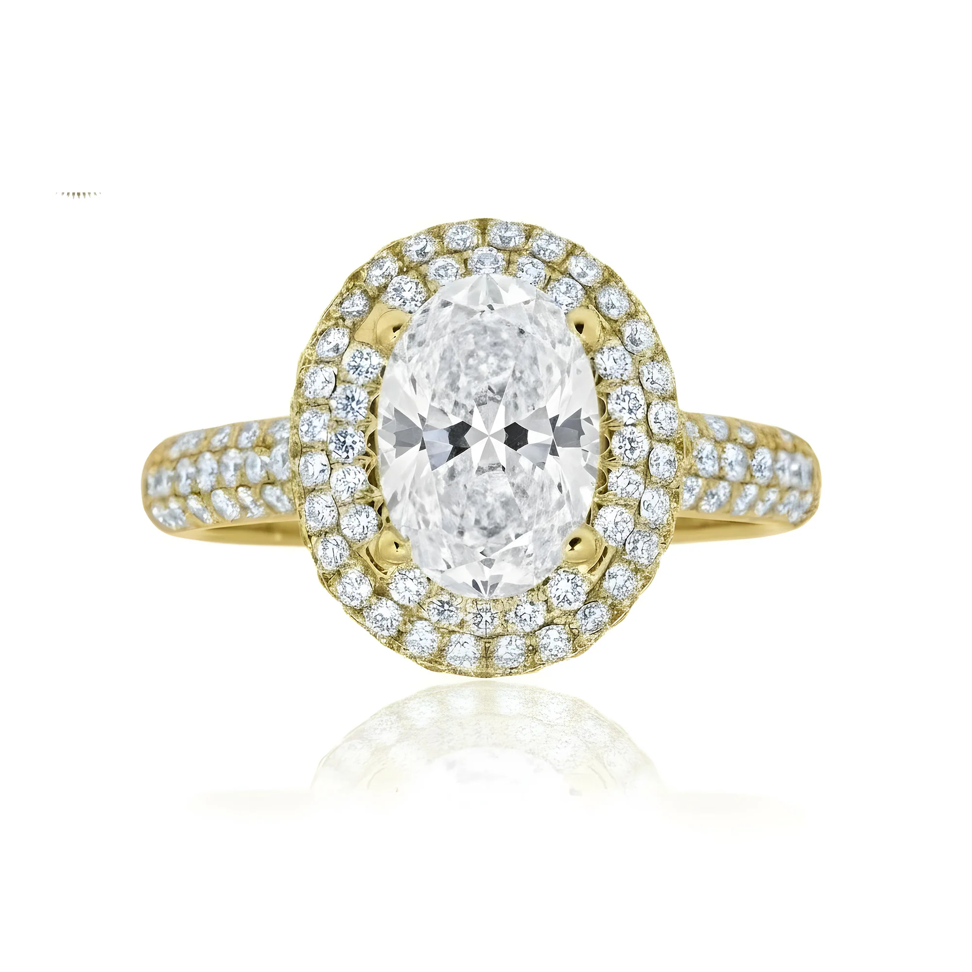 GIA 18K White Gold 1.52 Oval Cut Diamond Engagement Ring 2.58ctw - Image 7