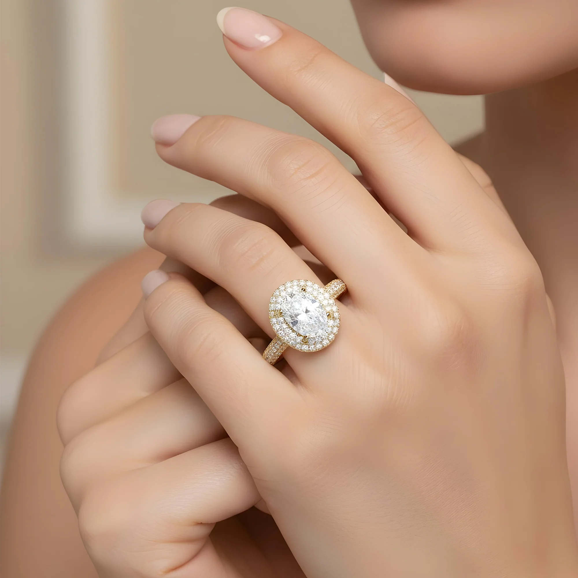 GIA 18K White Gold 1.52 Oval Cut Diamond Engagement Ring 2.58ctw - Image 8