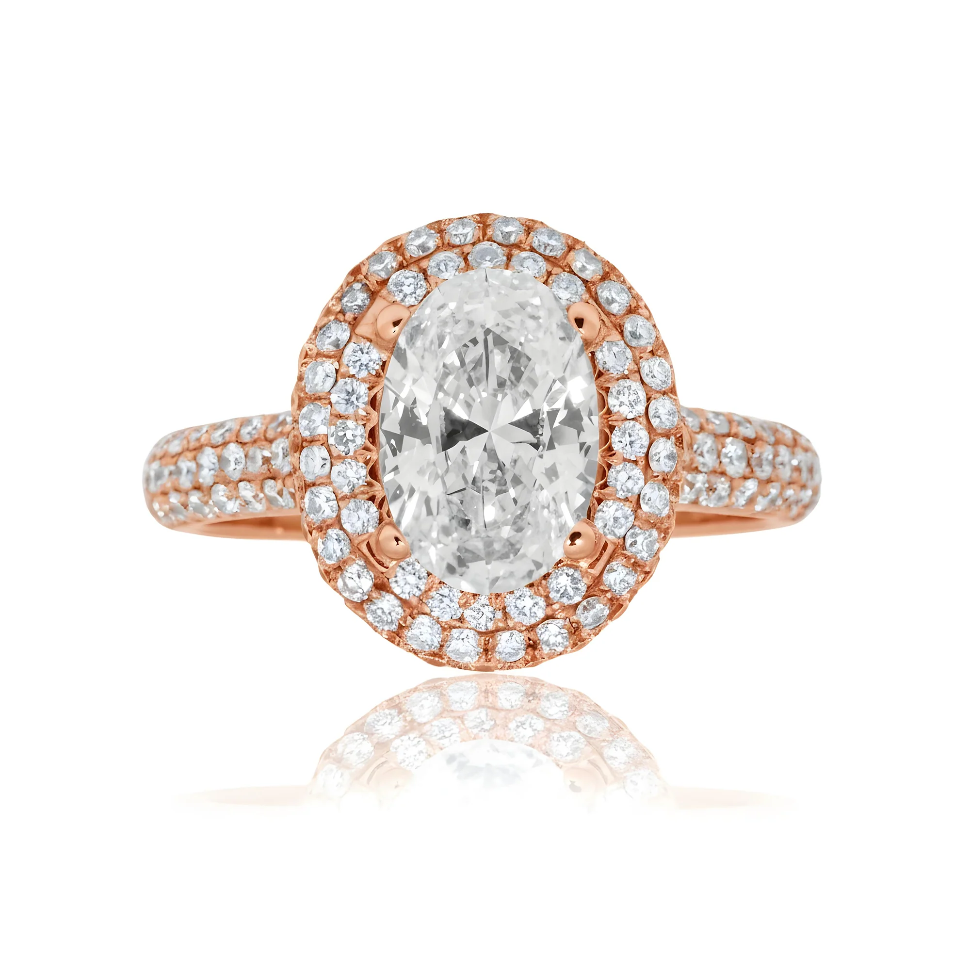 GIA 18K White Gold 1.52 Oval Cut Diamond Engagement Ring 2.58ctw - Image 9