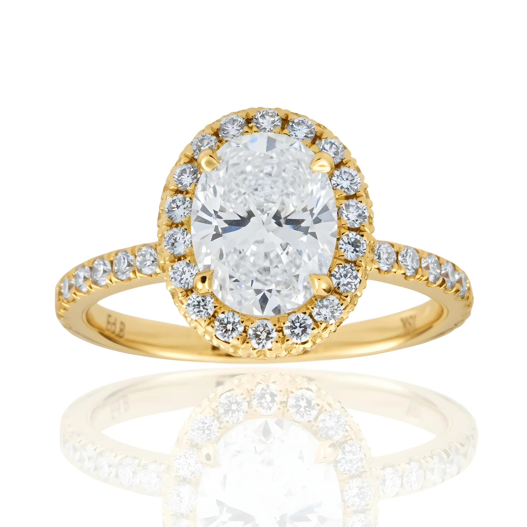 GIA 18K White Gold 1.55ct Oval Cut Diamond Engagement Ring 2.27ctw - Image 7