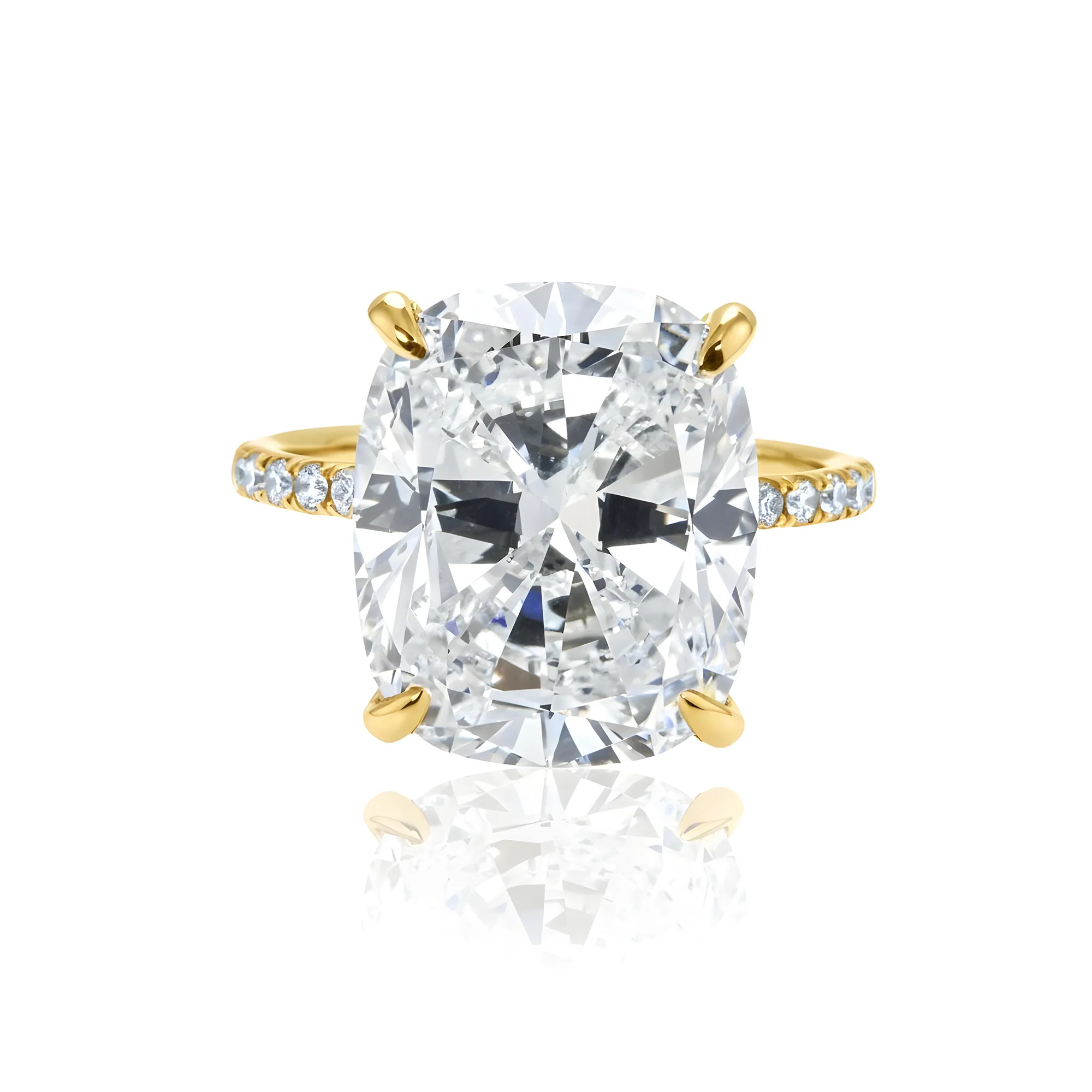 GIA 18K White Gold 10.01ct Cushion Cut Diamond Engagement Ring 10.61ct - Image 7