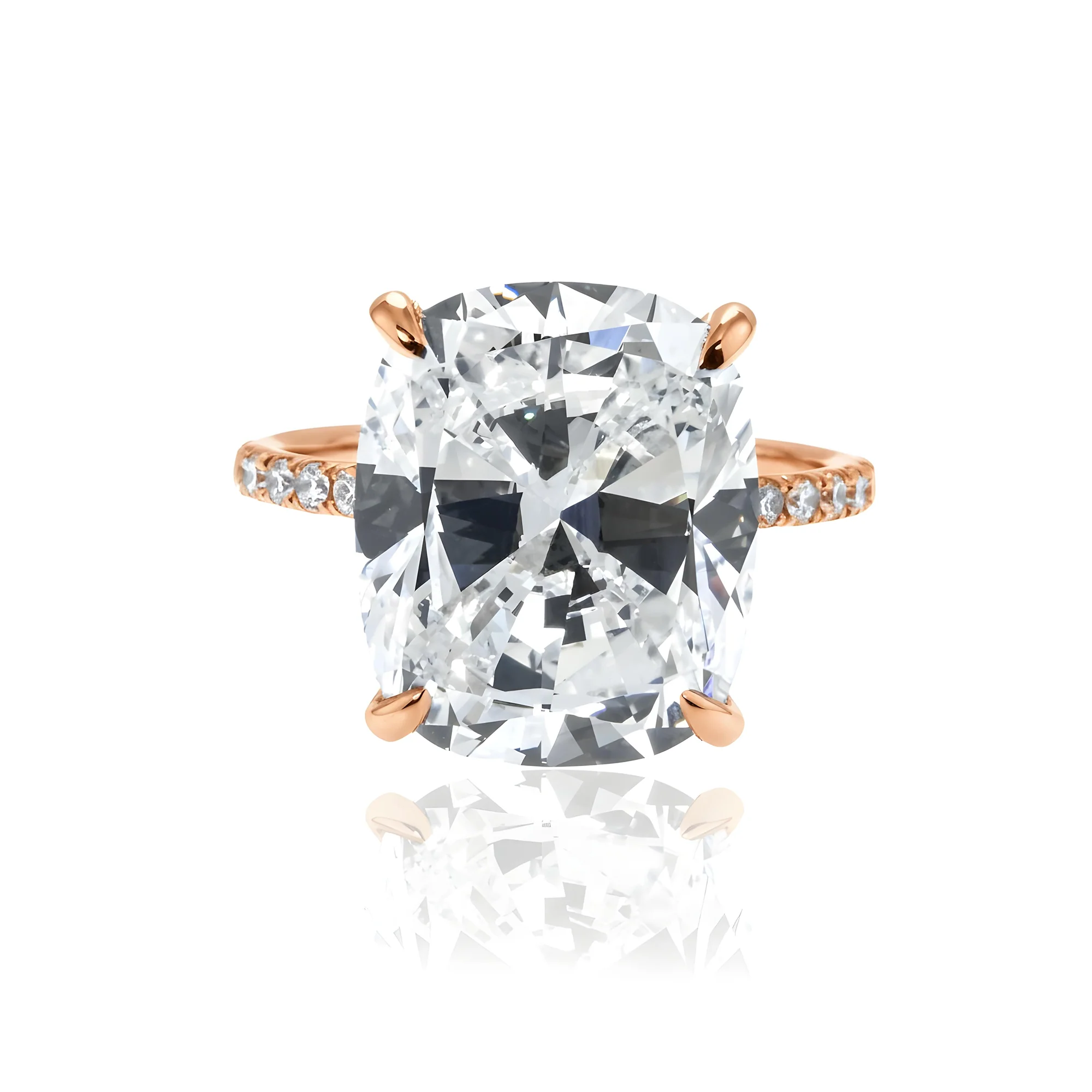 GIA 18K White Gold 10.01ct Cushion Cut Diamond Engagement Ring 10.61ct - Image 9