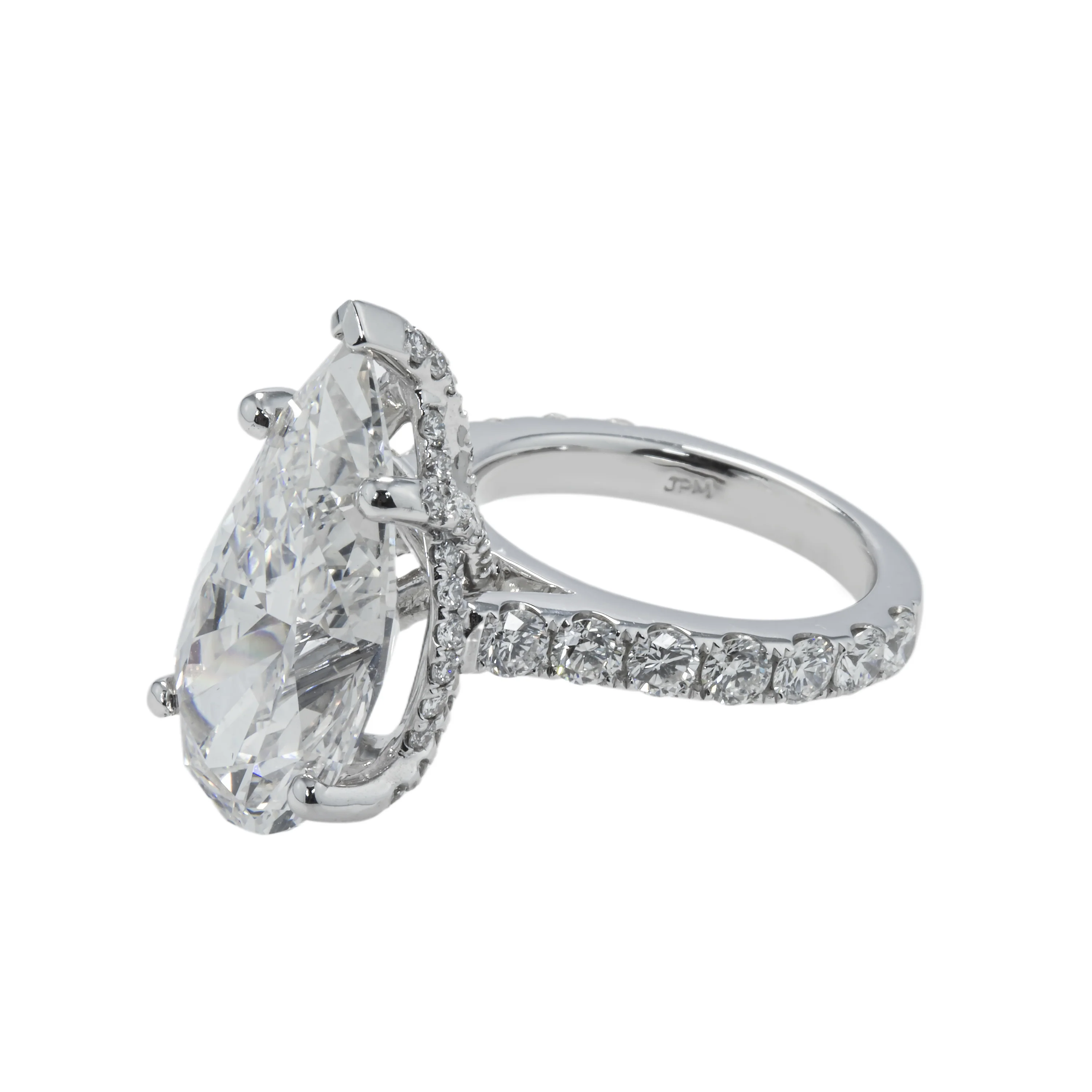 GIA 18K White Gold 11.72ct Pear Cut Diamond Engagement Ring 14.05ctw - Image 6