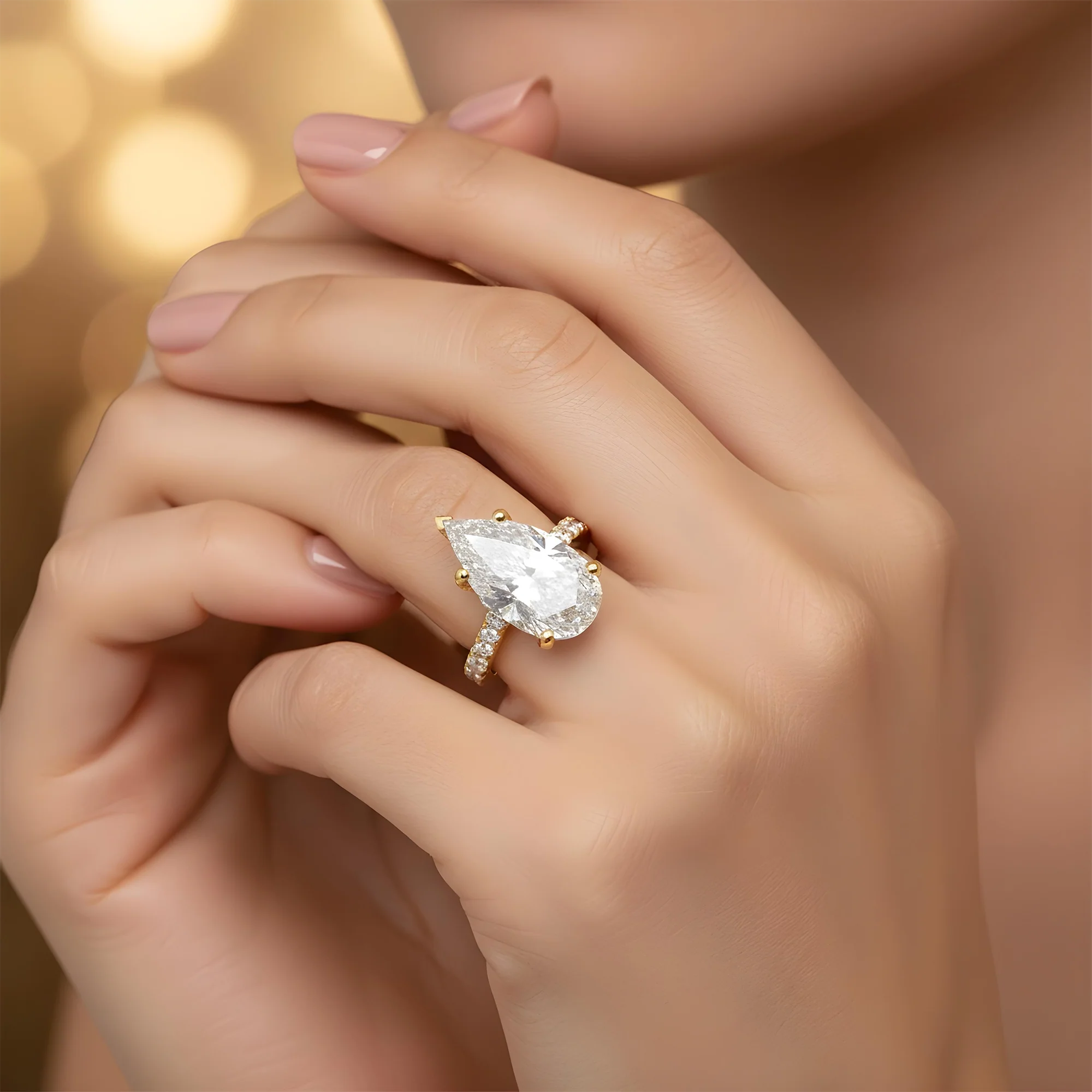 GIA 18K White Gold 11.72ct Pear Cut Diamond Engagement Ring 14.05ctw - Image 8