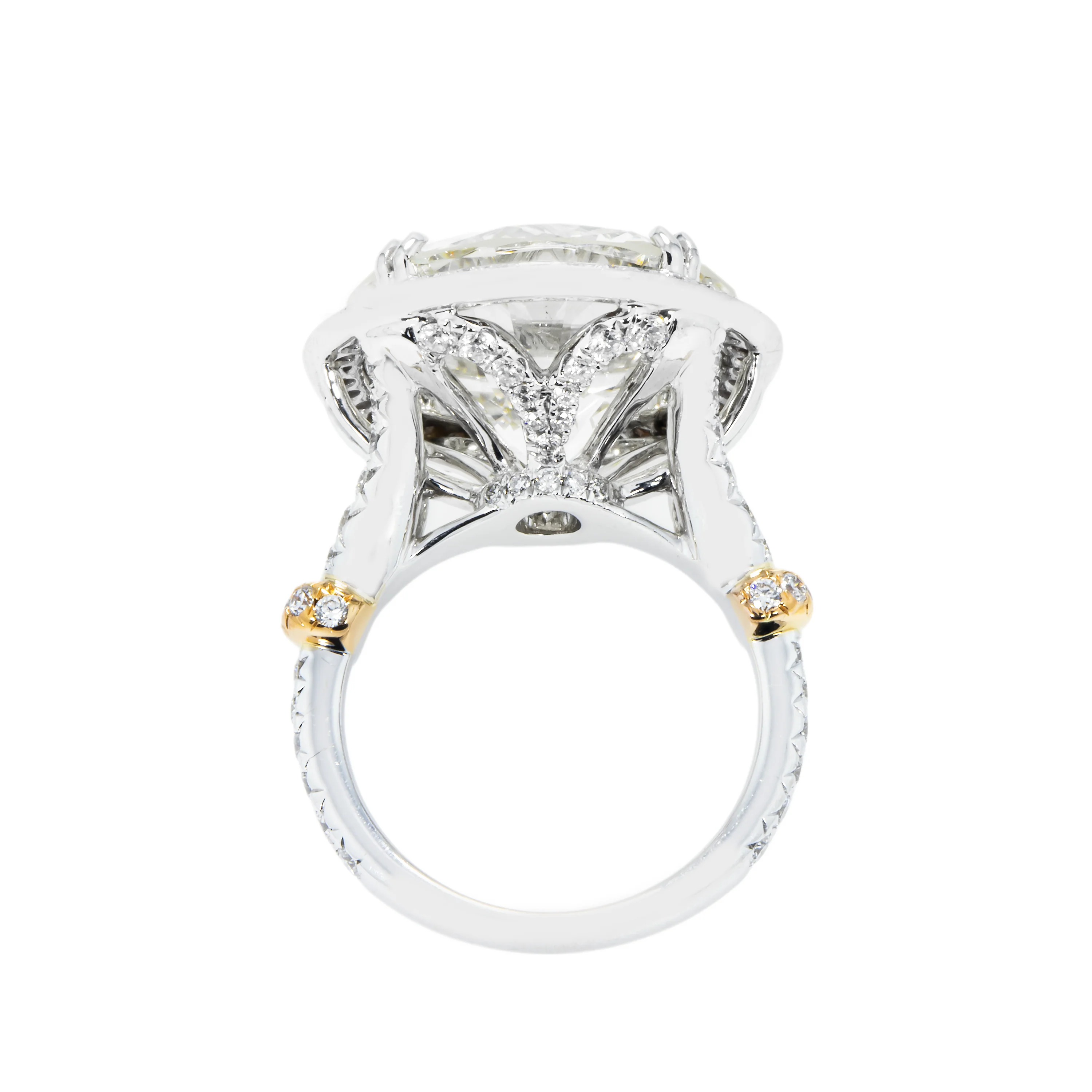 GIA 18K White Gold 14.52ct Round Diamond Engagement Ring 15.87ctw - Image 5