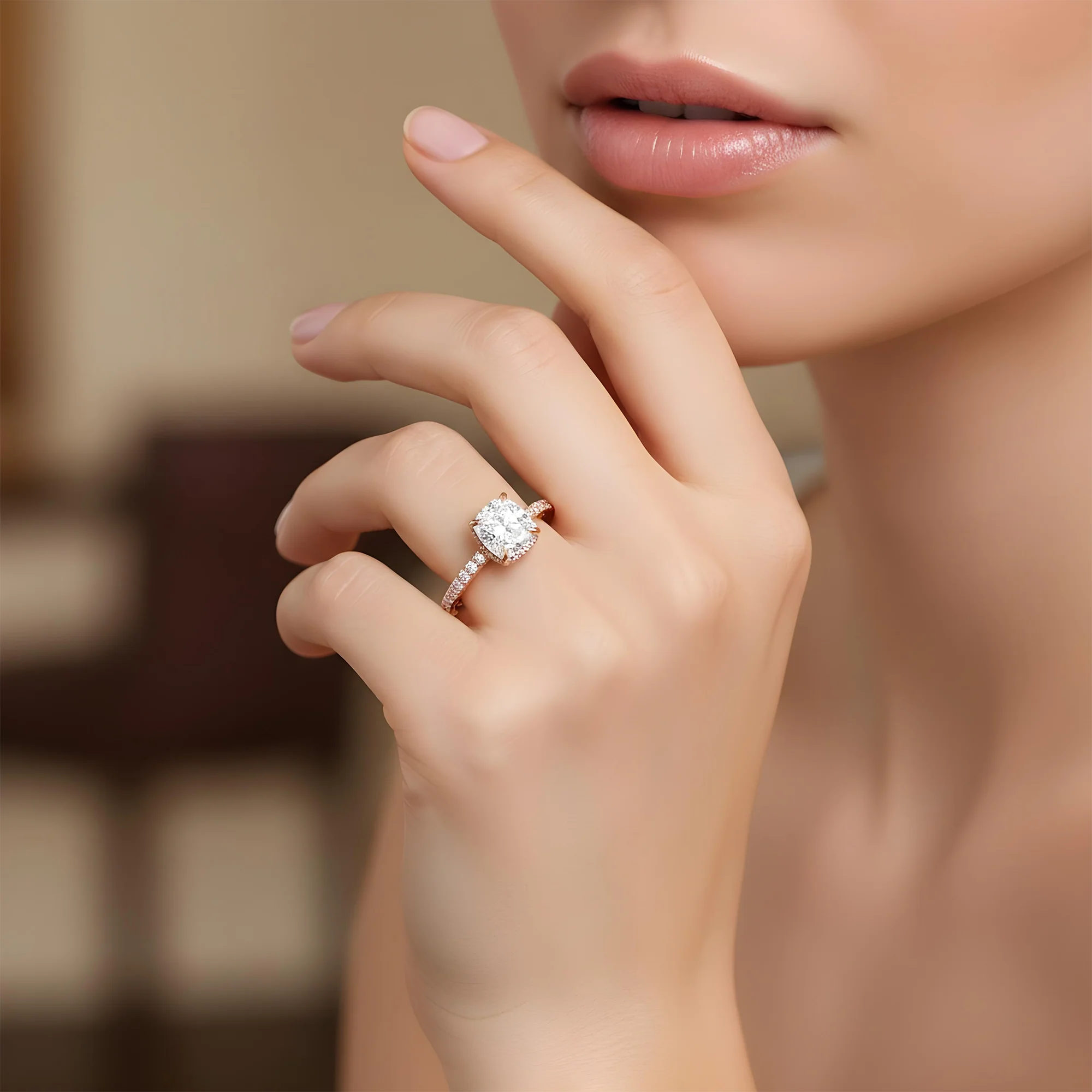 GIA 18K White Gold 2.01ct Cushion Cut Diamond Engagement Ring 2.43ctw - Image 10