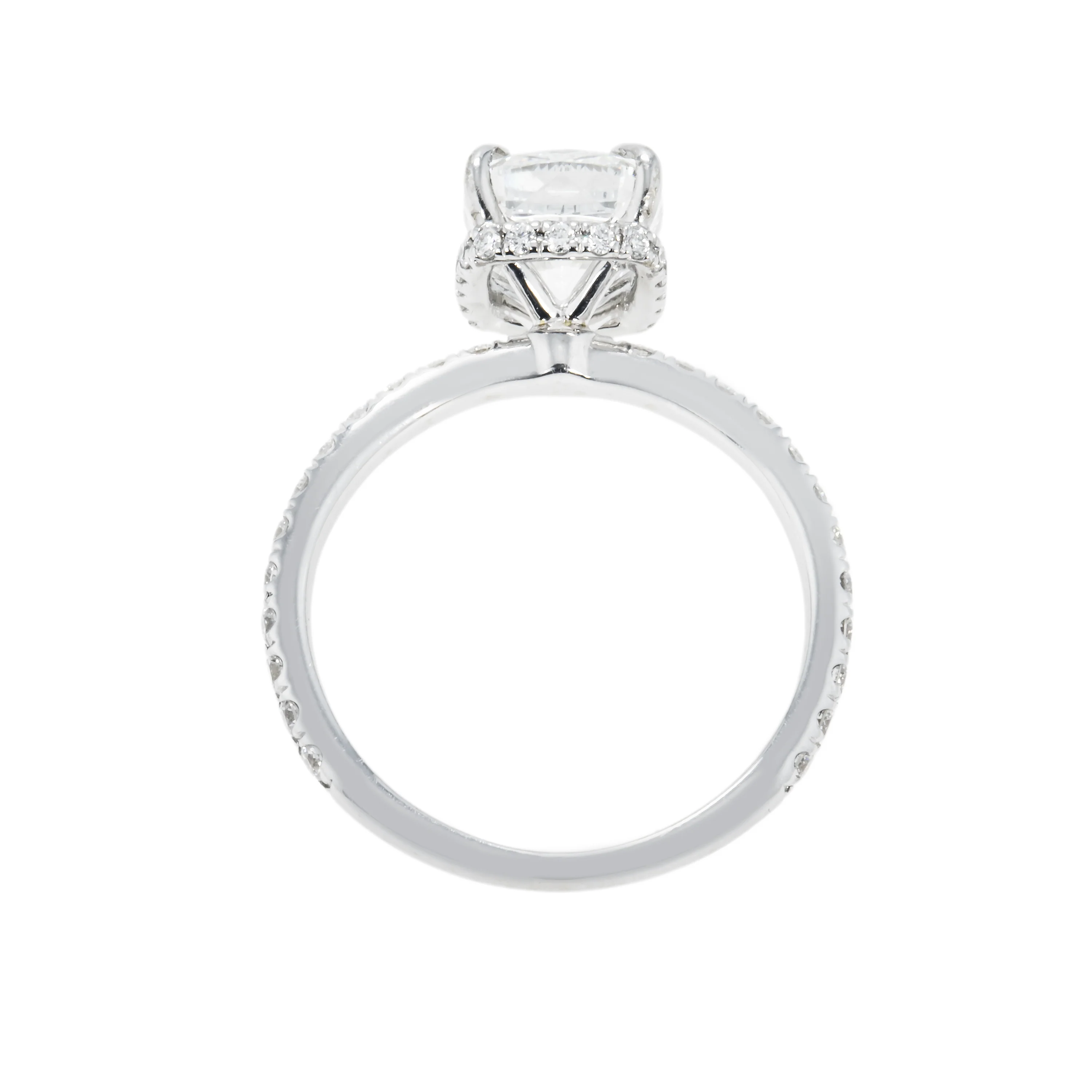 GIA 18K White Gold 2.01ct Cushion Cut Diamond Engagement Ring 2.43ctw - Image 5