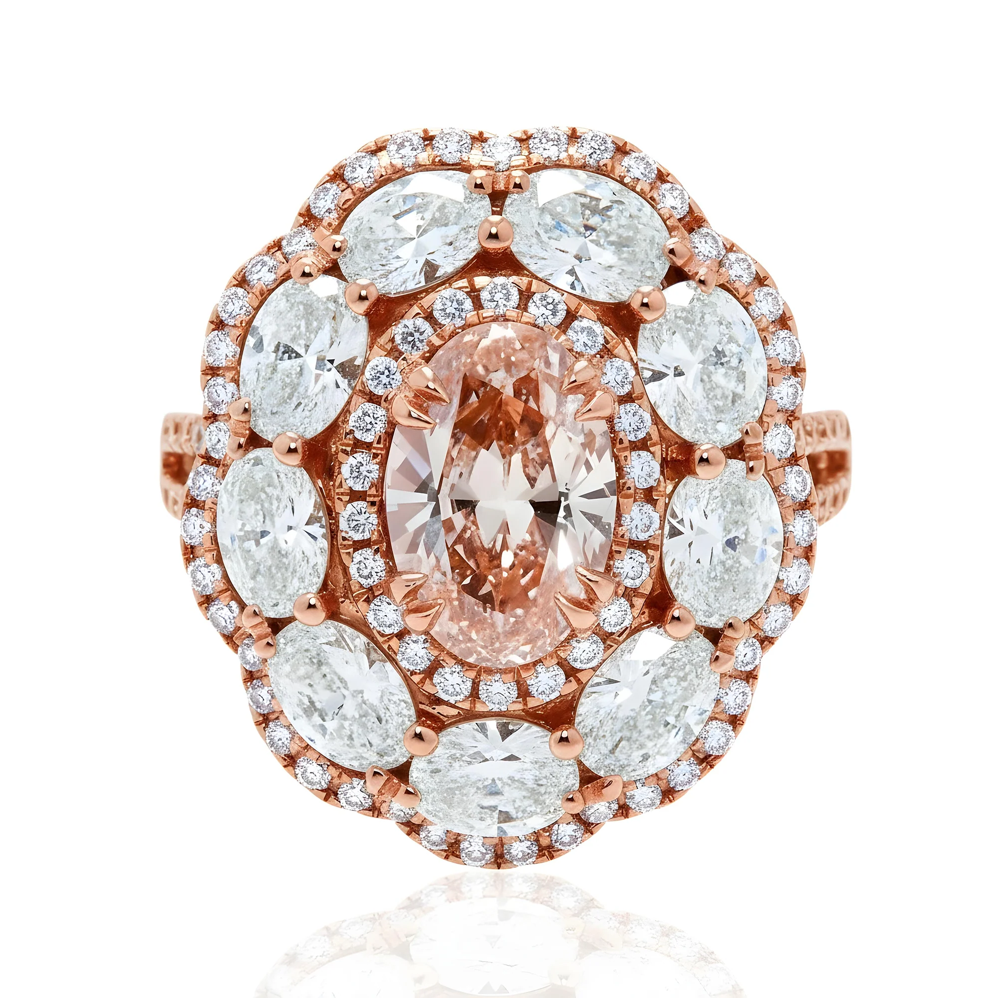 GIA 18K White Gold 2.02ct Oval Cut Fancy Intense Pink Diamond Ring 5.75ctw - Image 10