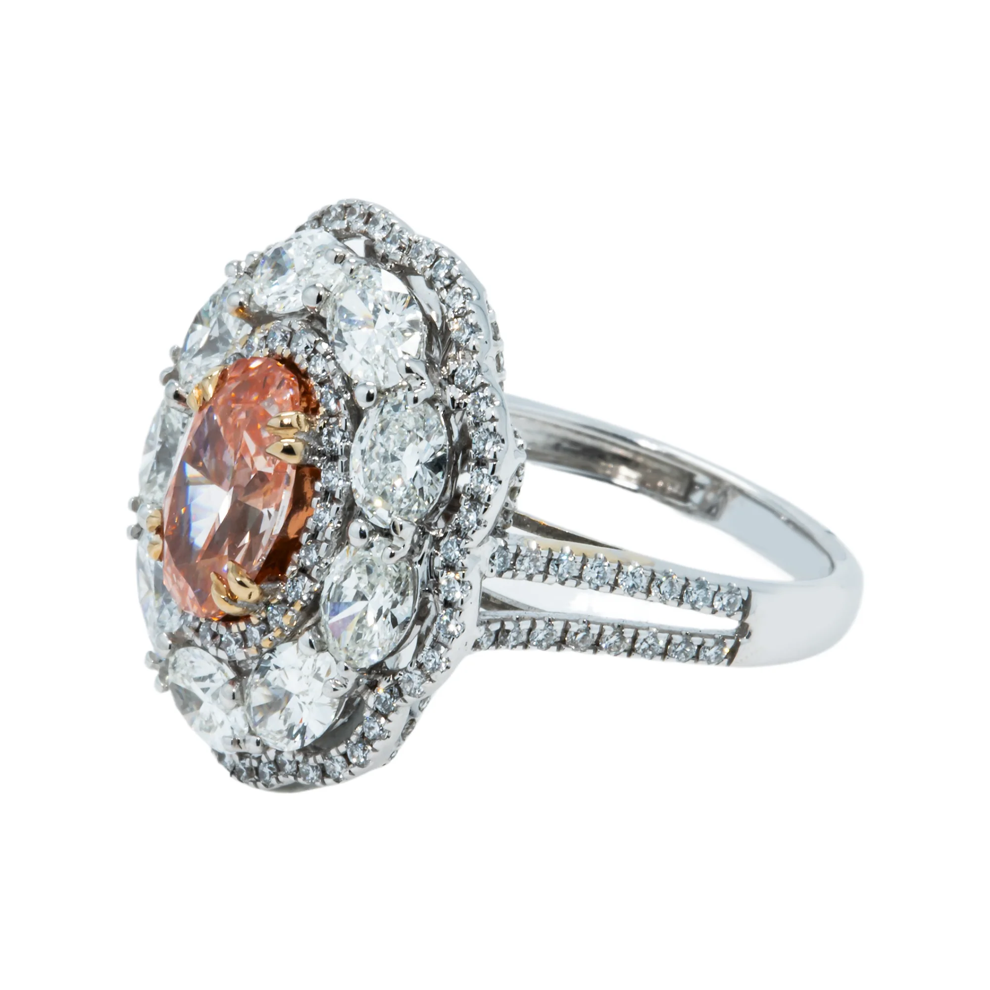 GIA 18K White Gold 2.02ct Oval Cut Fancy Intense Pink Diamond Ring 5.75ctw - Image 6