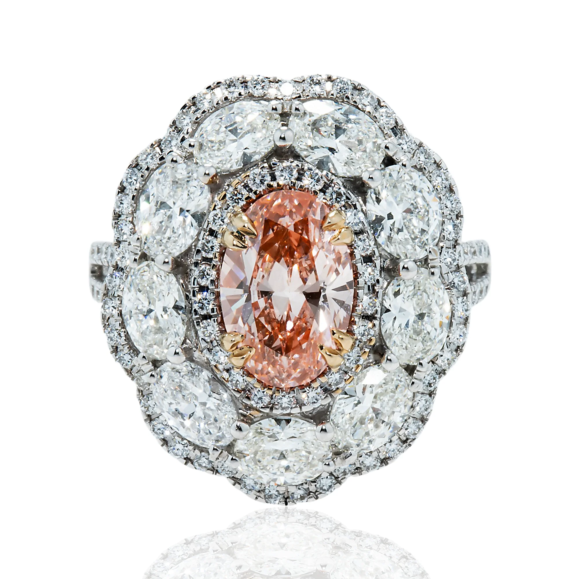 GIA 18K White Gold 2.02ct Oval Cut Fancy Intense Pink Diamond Ring 5.75ctw - Image 7