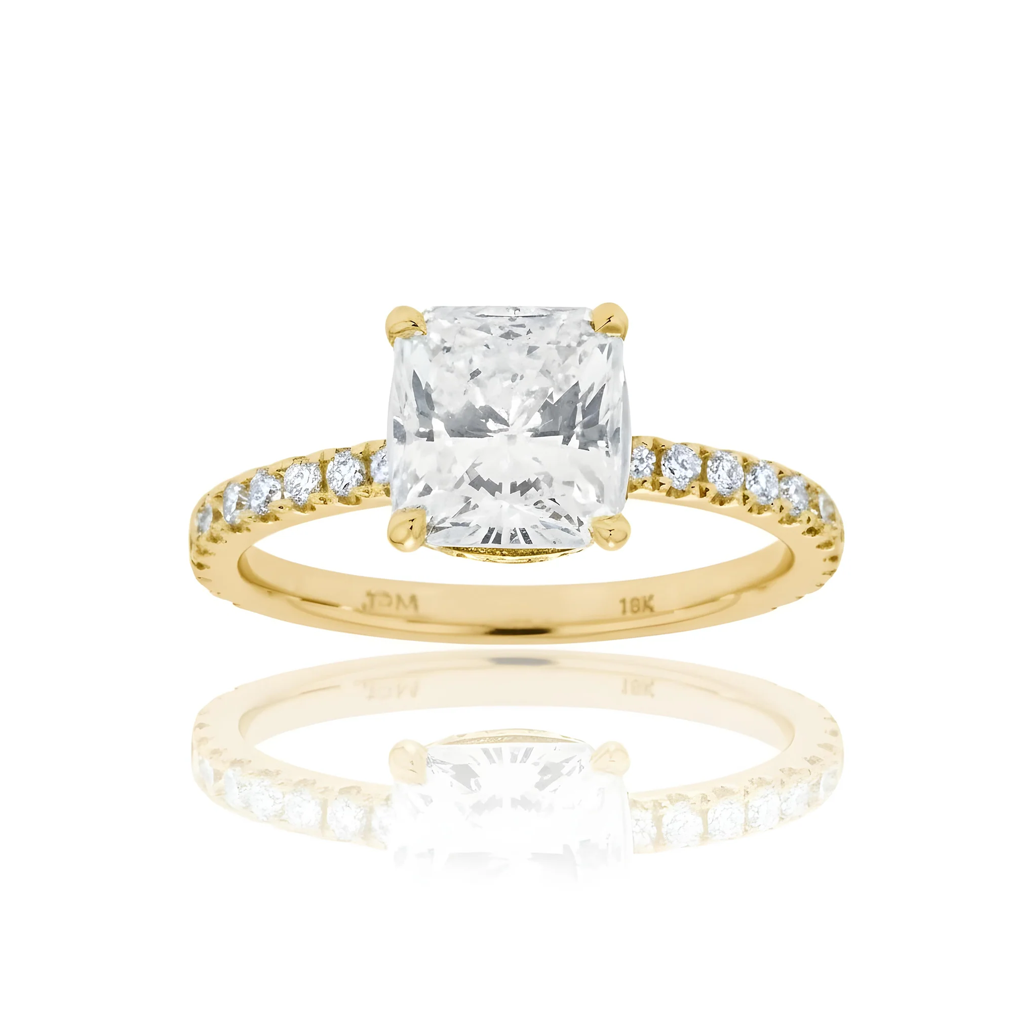 GIA 18K White Gold 2.08ct Cushion Cut Diamond Engagement Ring 2.62ctw - Image 6