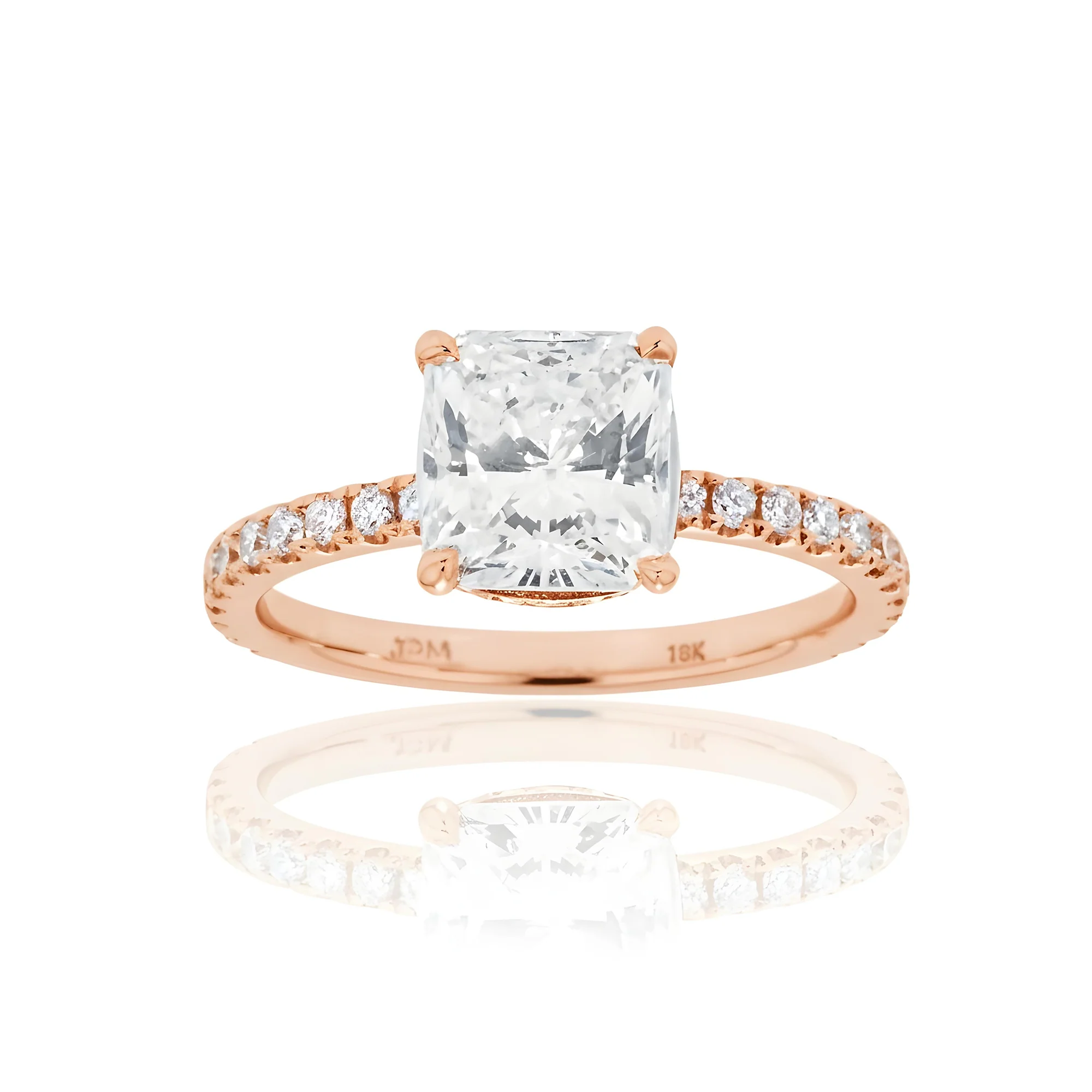 GIA 18K White Gold 2.08ct Cushion Cut Diamond Engagement Ring 2.62ctw - Image 8