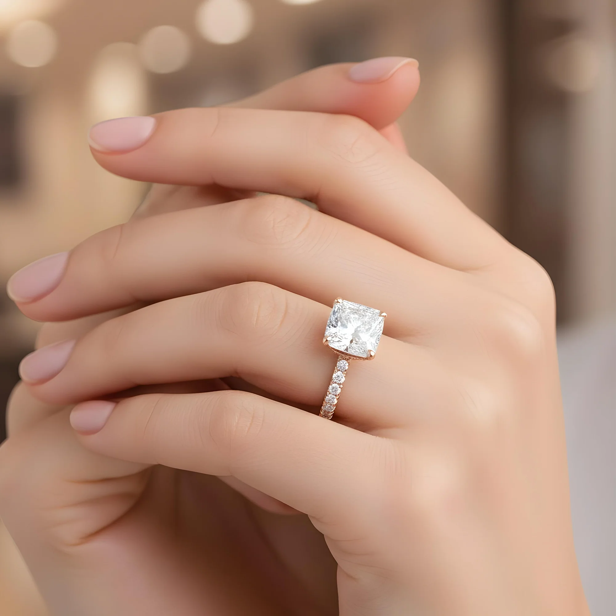 GIA 18K White Gold 2.08ct Cushion Cut Diamond Engagement Ring 2.62ctw - Image 9