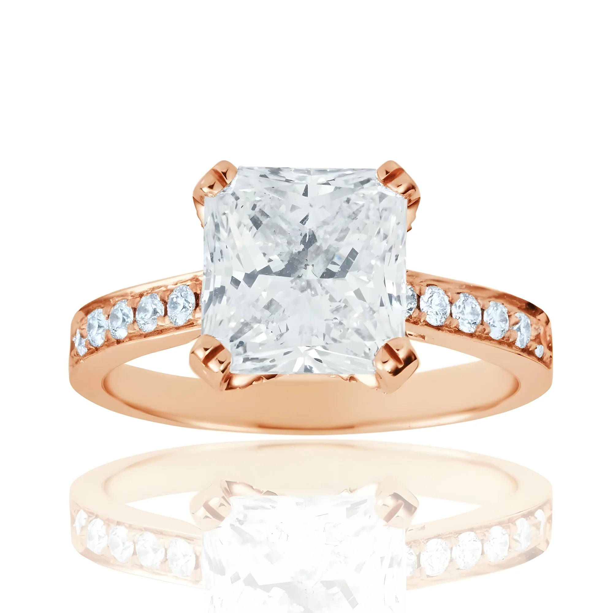 GIA 18K White Gold 3.0ct Cushion Cut Diamond Engagement Ring 3.50ctw - Image 11