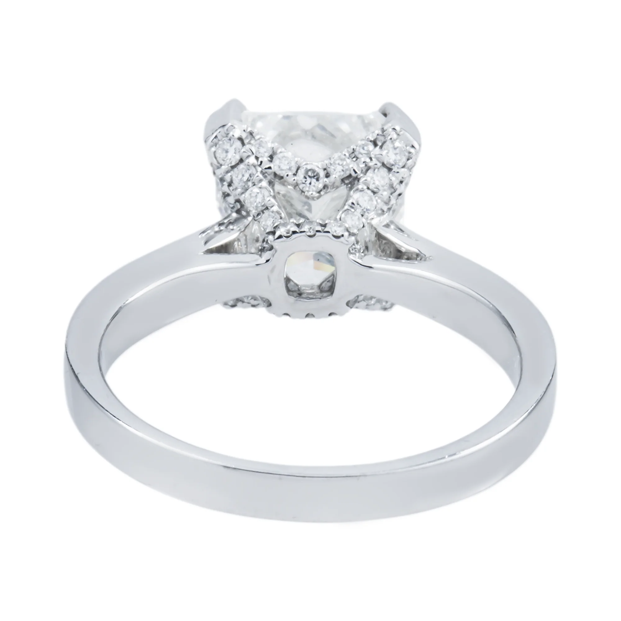 GIA 18K White Gold 3.0ct Cushion Cut Diamond Engagement Ring 3.50ctw - Image 6