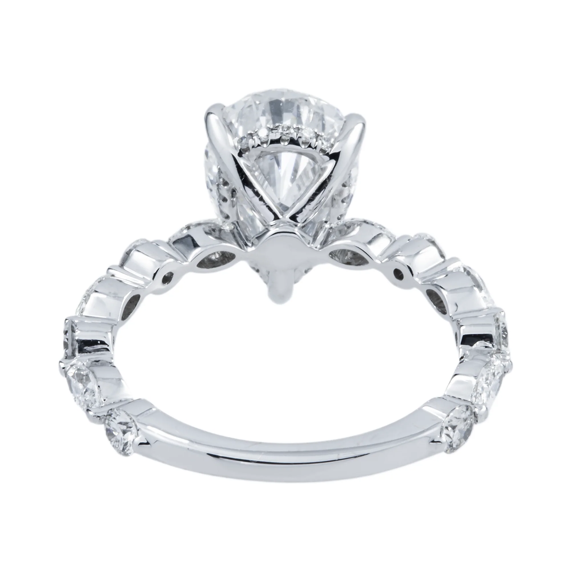 GIA 18K White Gold 3.0ct Pear Cut Diamond Engagement Ring 4.05ctw - Image 5