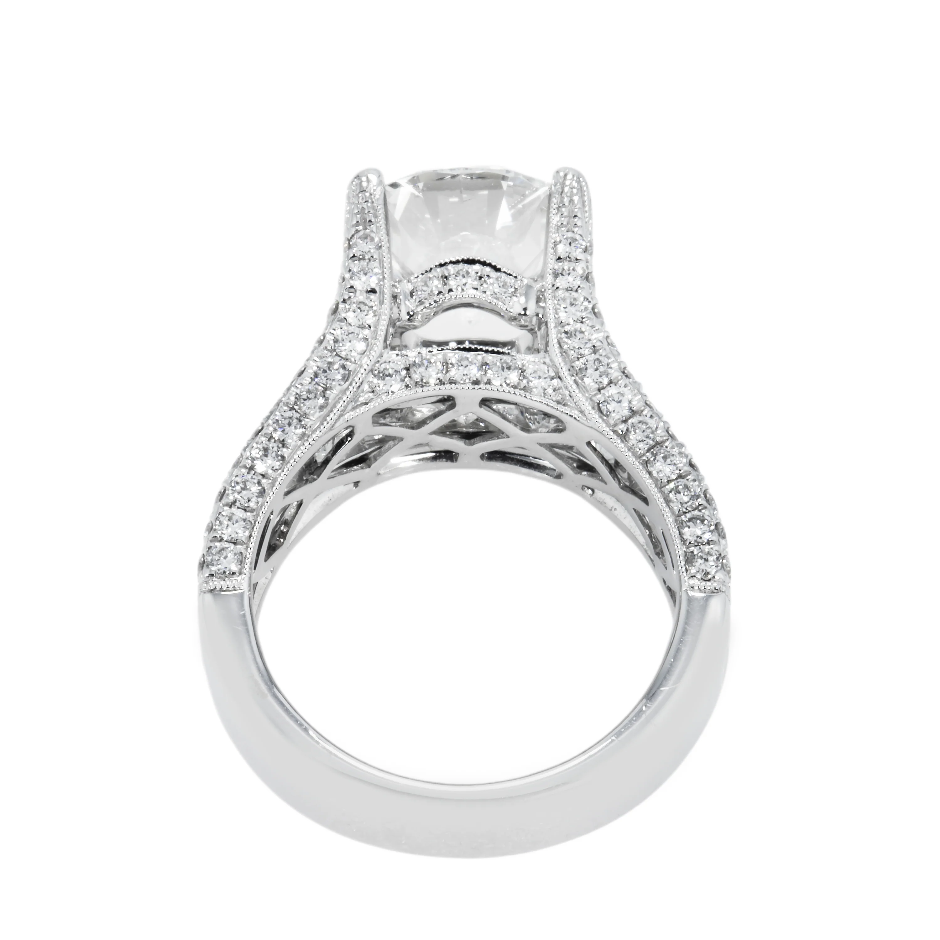 GIA 18K White Gold 3.51ct Round Diamond Engagement Ring 5.91ctw - Image 5