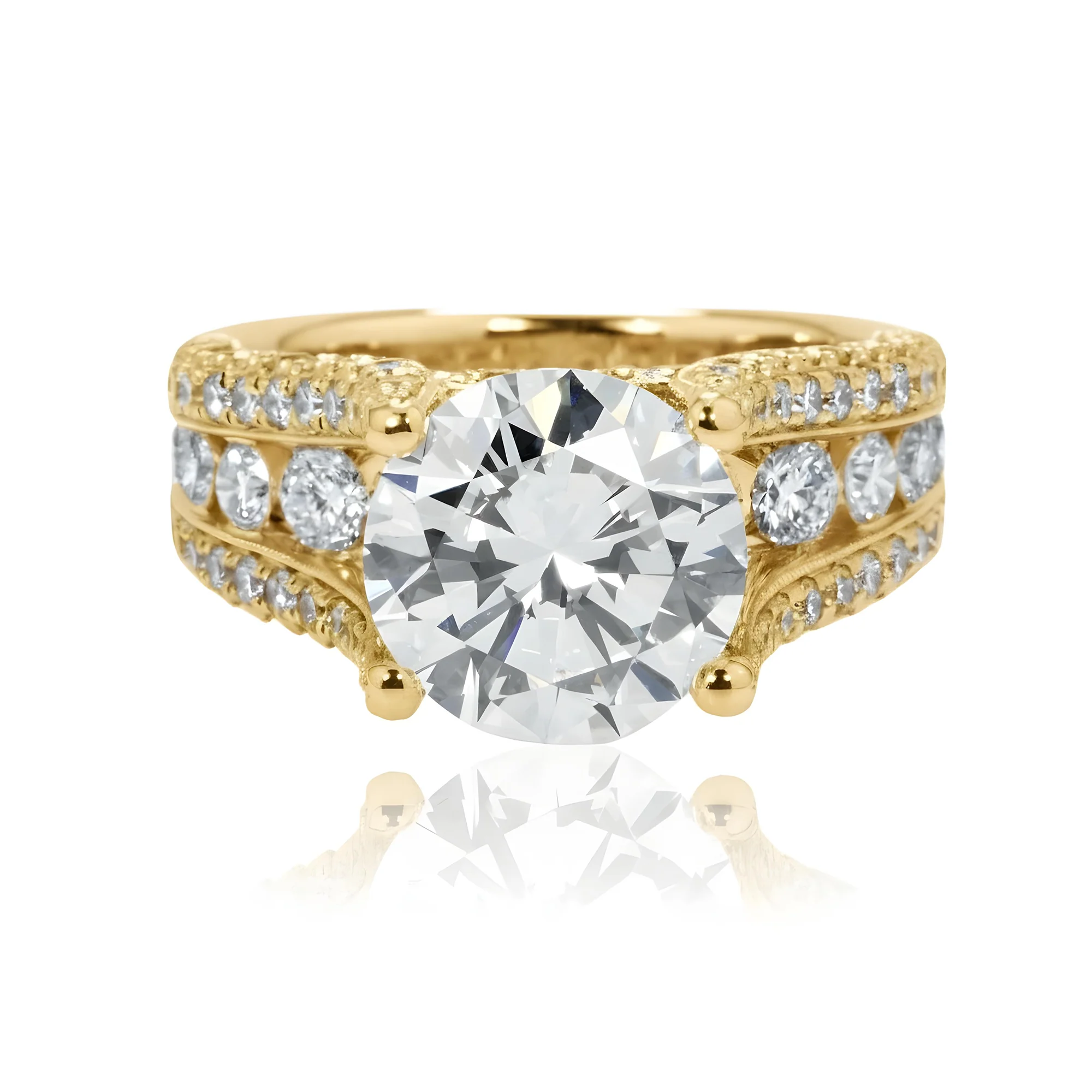 GIA 18K White Gold 3.51ct Round Diamond Engagement Ring 5.91ctw - Image 7