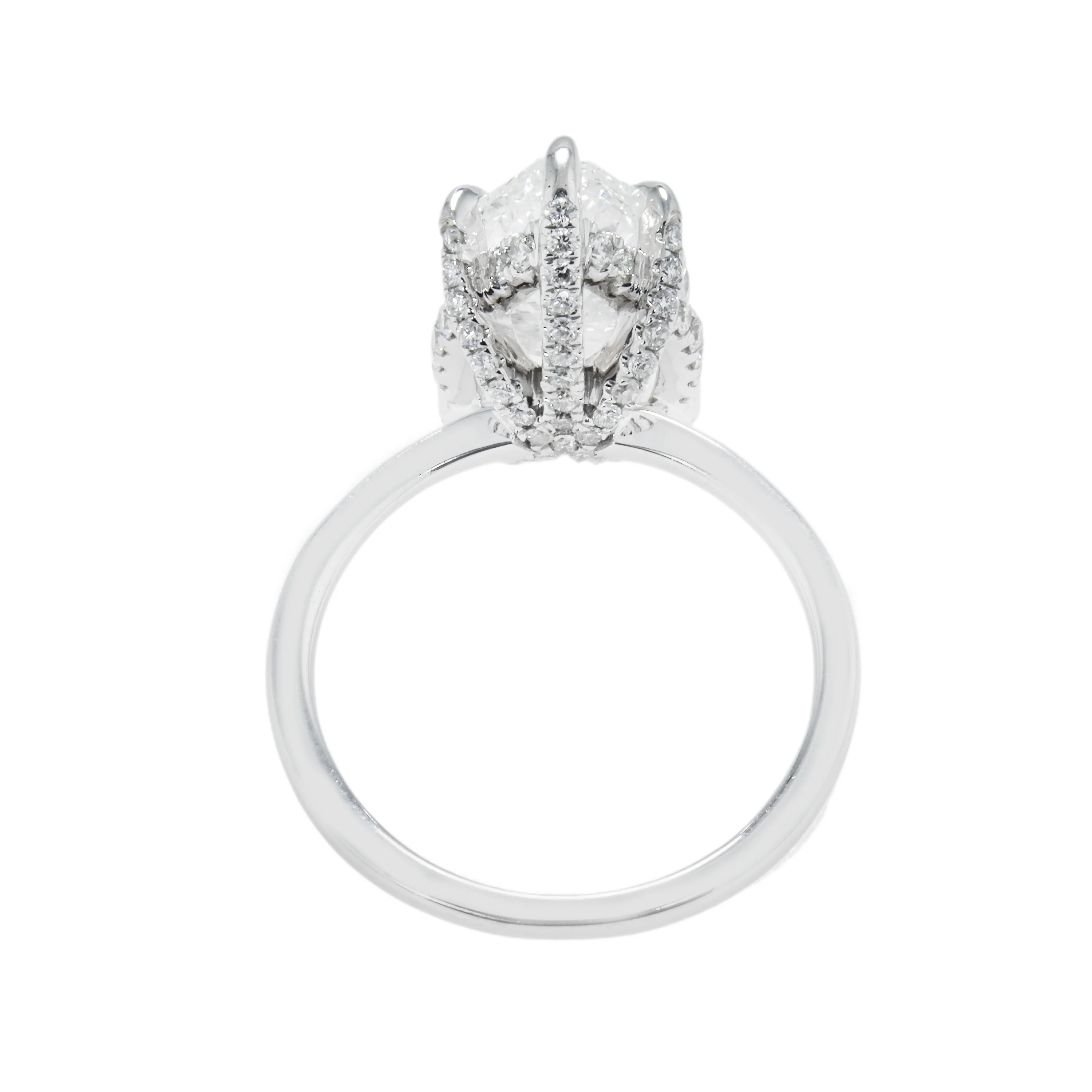 GIA 18K White Gold Solitaire 3.91ct Pear Cut Diamond Engagement Ring 4.32ctw - Image 5