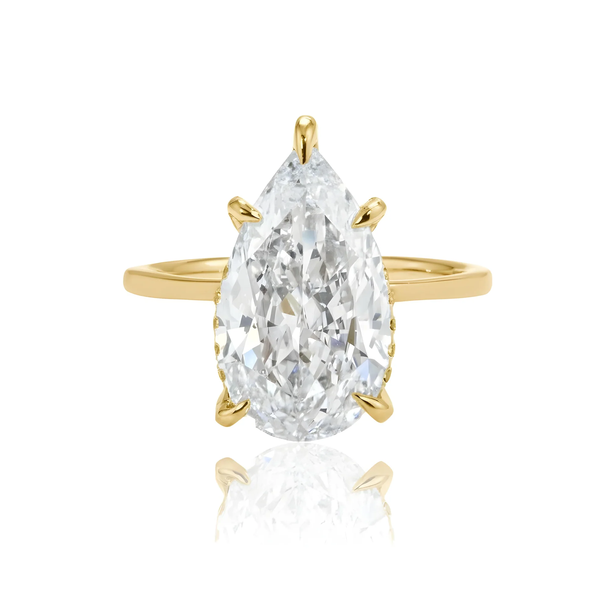 GIA 18K White Gold Solitaire 3.91ct Pear Cut Diamond Engagement Ring 4.32ctw - Image 7