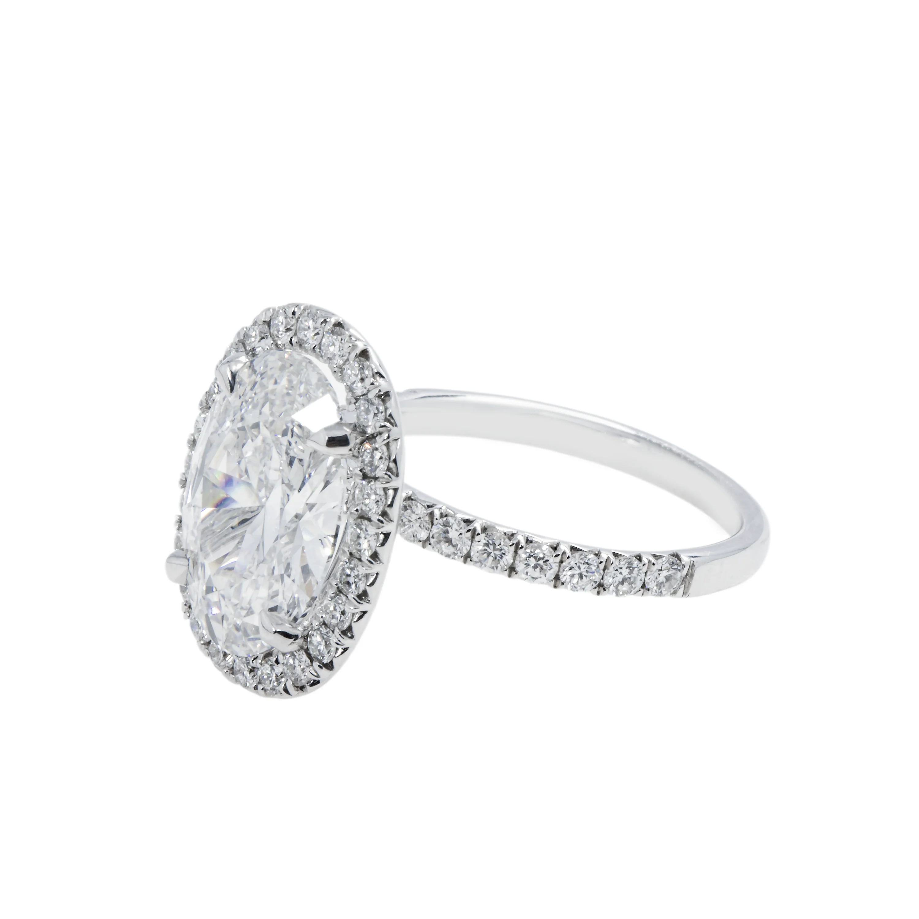 GIA 18K White Gold 4.01ct Oval Cut Diamond Engagement Ring 4.84ct - Image 6