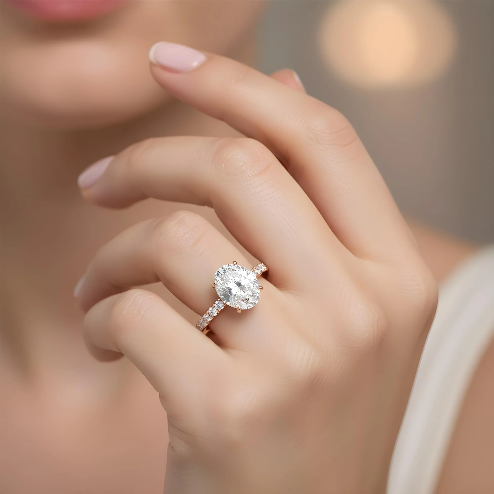 GIA 18K White Gold 4.49ct Oval Cut Diamond Engagement Ring 5.15ctw - Image 10