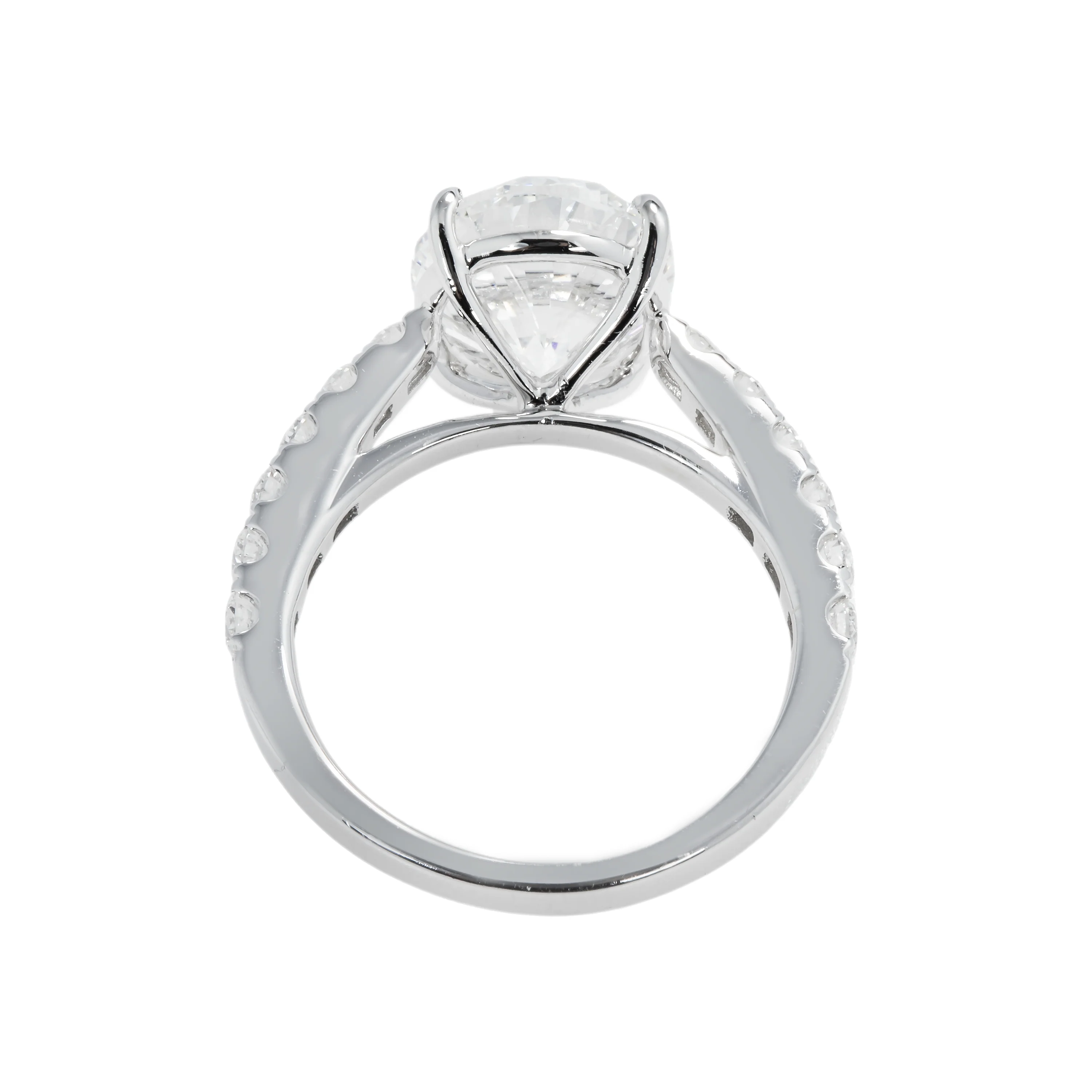 GIA 18K White Gold 4.49ct Oval Cut Diamond Engagement Ring 5.15ctw - Image 5