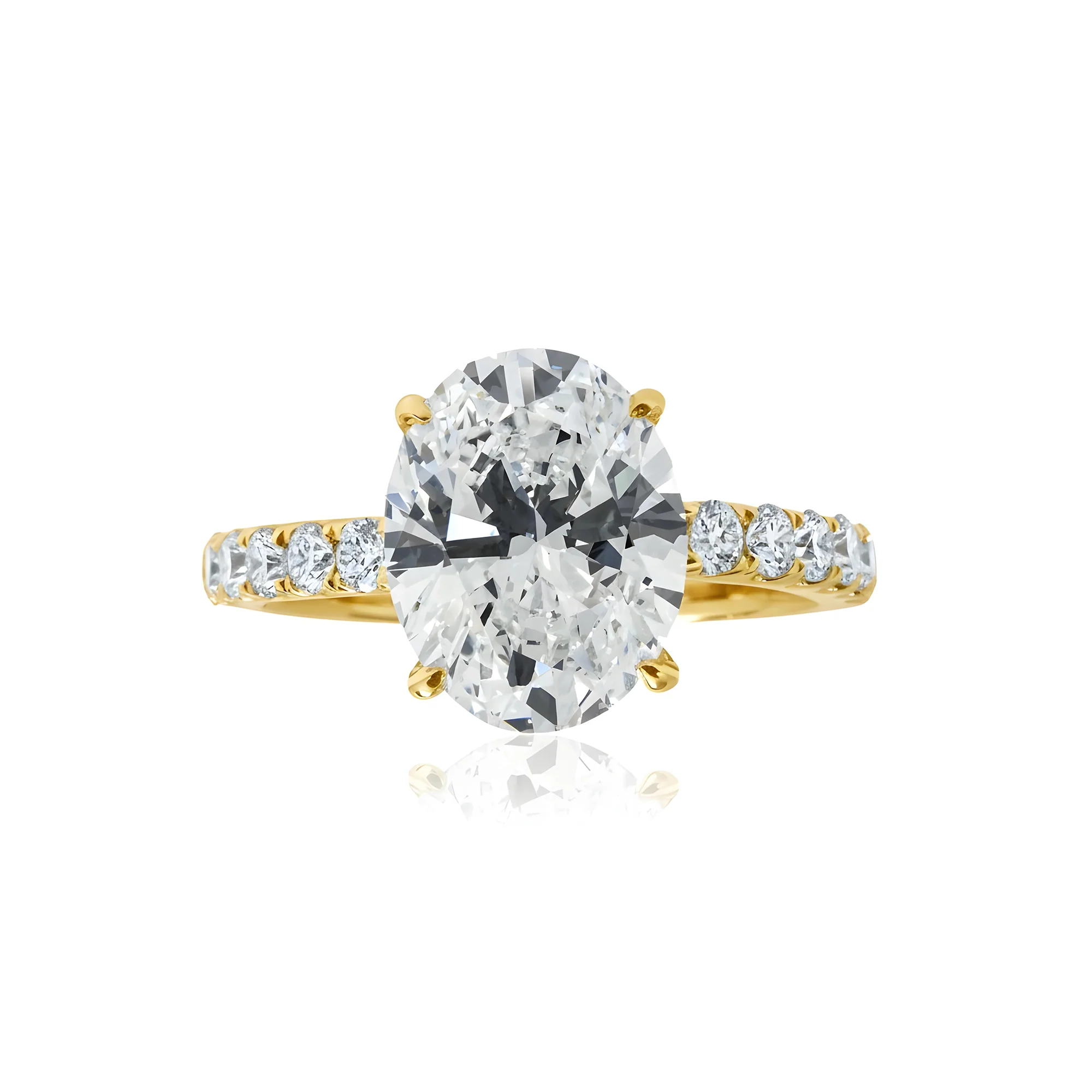 GIA 18K White Gold 4.49ct Oval Cut Diamond Engagement Ring 5.15ctw - Image 7