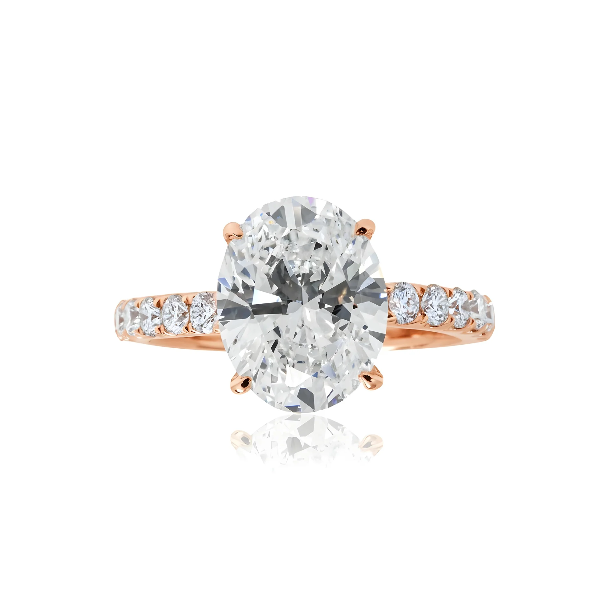 GIA 18K White Gold 4.49ct Oval Cut Diamond Engagement Ring 5.15ctw - Image 9