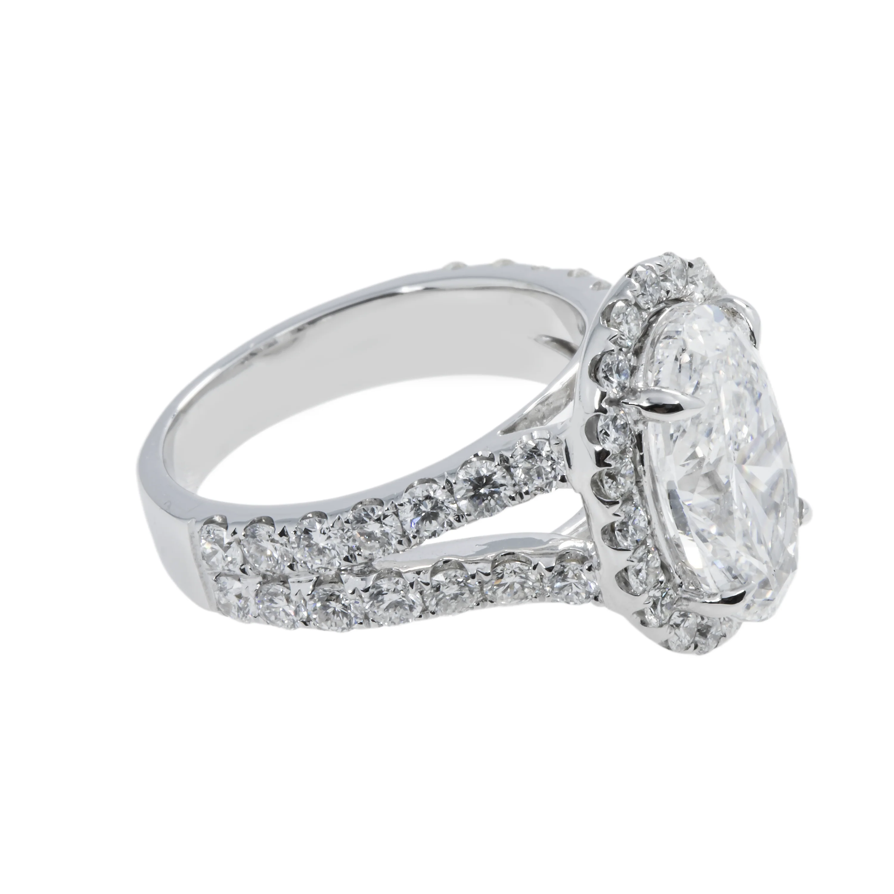 GIA 18K White Gold 4ct Oval Cut Diamond Engagement Ring 5.93ctw - Image 4
