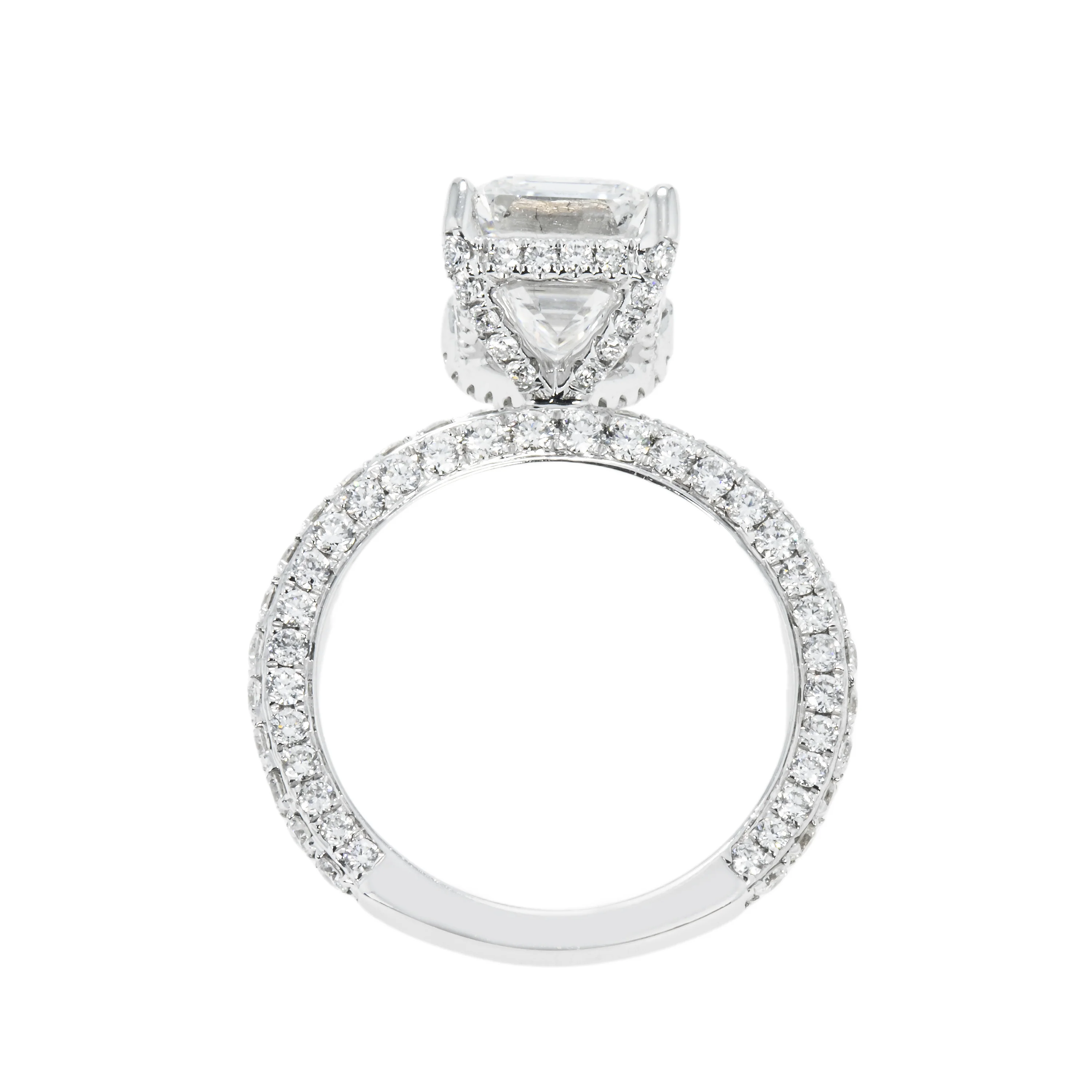 GIA 18K White Gold 5.03ct Emerald Cut Diamond Engagement Ring 6.61ctw - Image 5