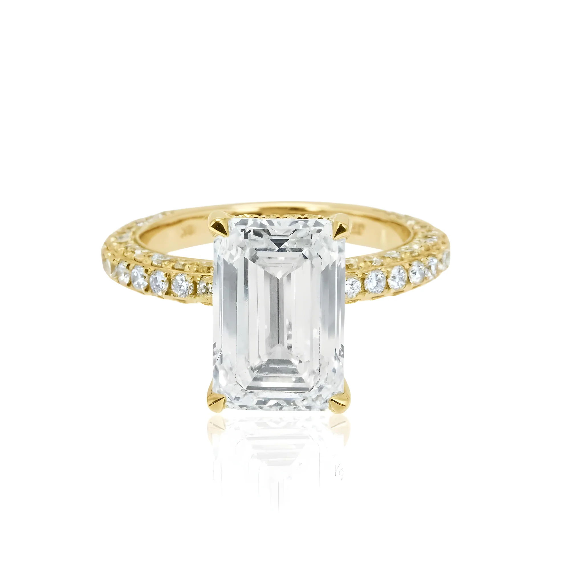 GIA 18K White Gold 5.03ct Emerald Cut Diamond Engagement Ring 6.61ctw - Image 7