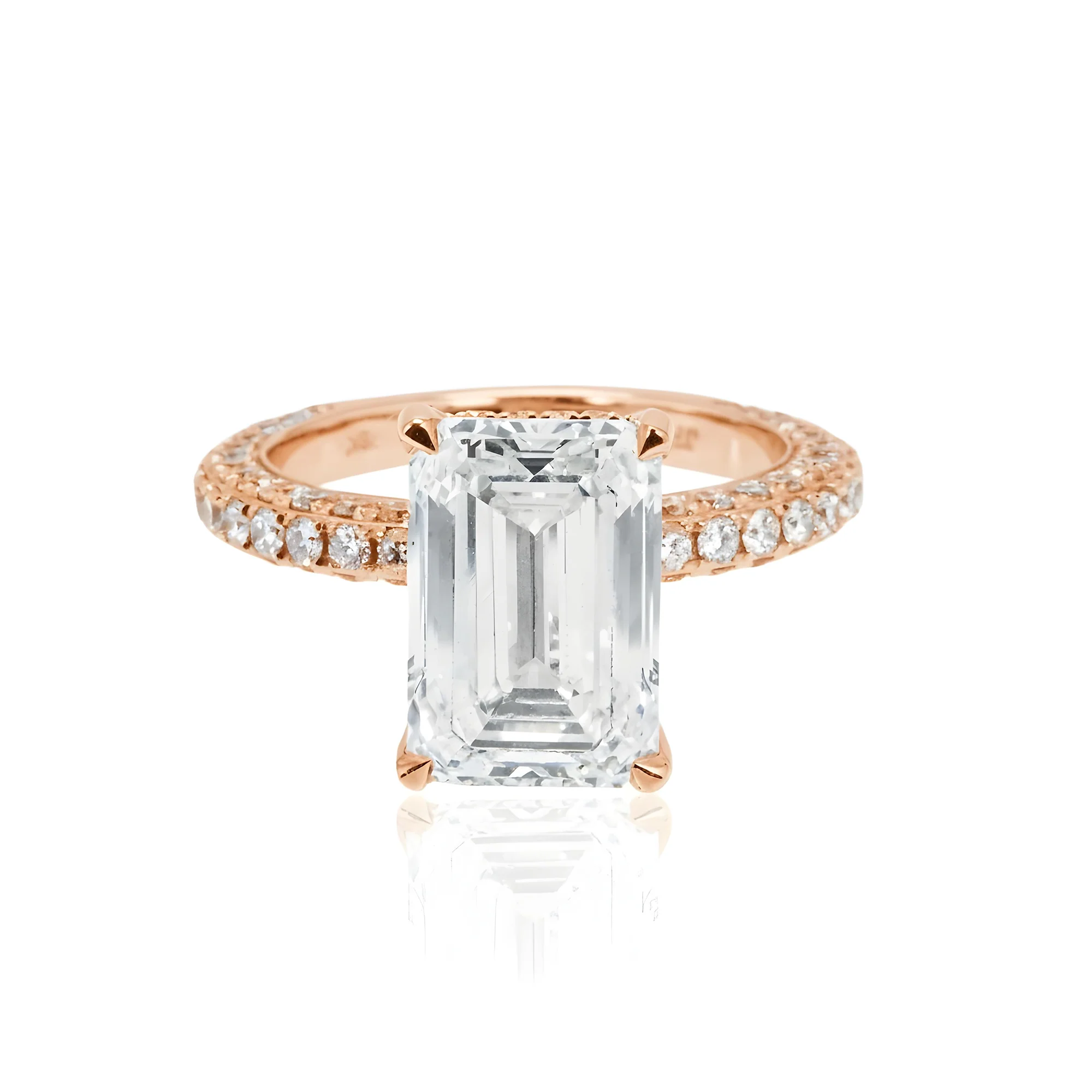 GIA 18K White Gold 5.03ct Emerald Cut Diamond Engagement Ring 6.61ctw - Image 9