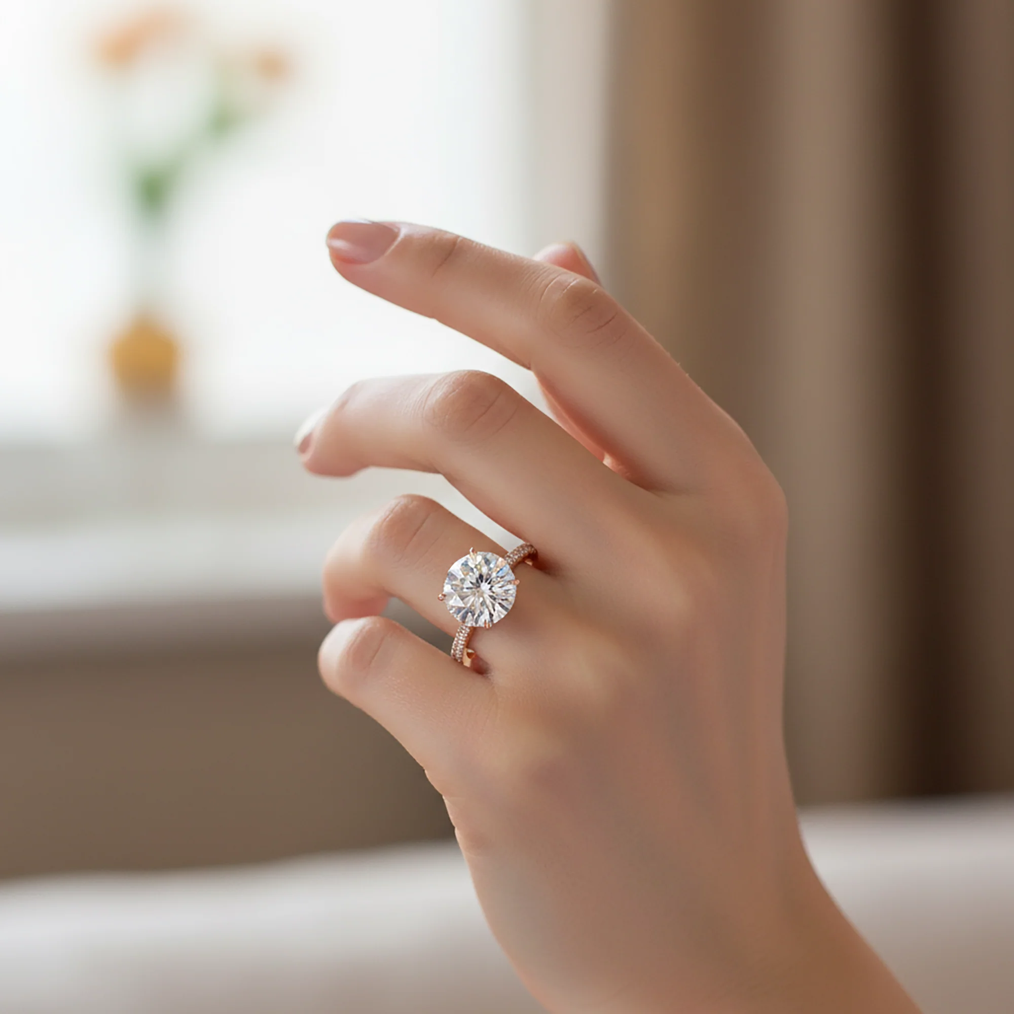 GIA 18K White Gold 5.04ct Round Diamond Engagement Ring 5.54ctw - Image 10