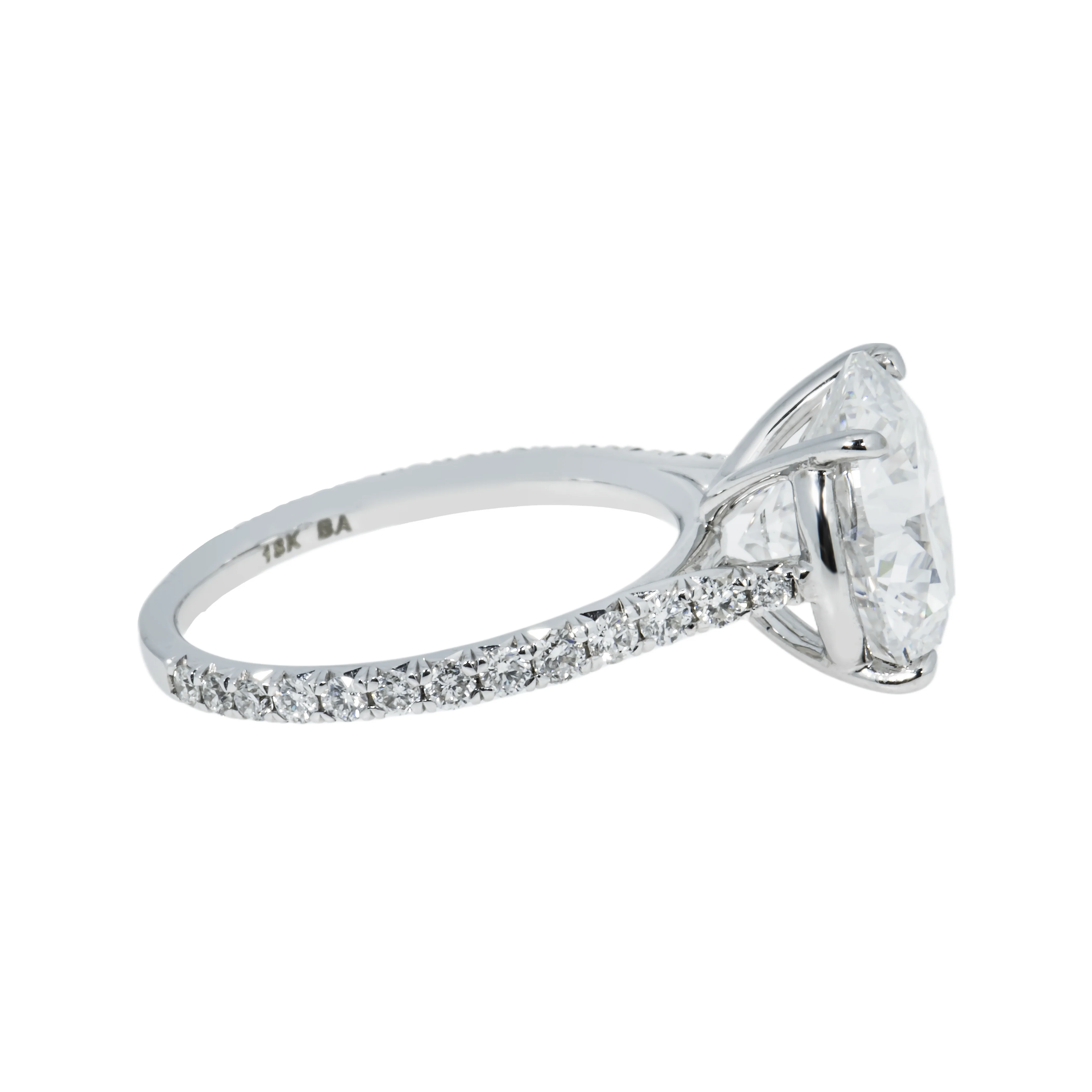 GIA 18K White Gold 5.04ct Round Diamond Engagement Ring 5.54ctw - Image 4