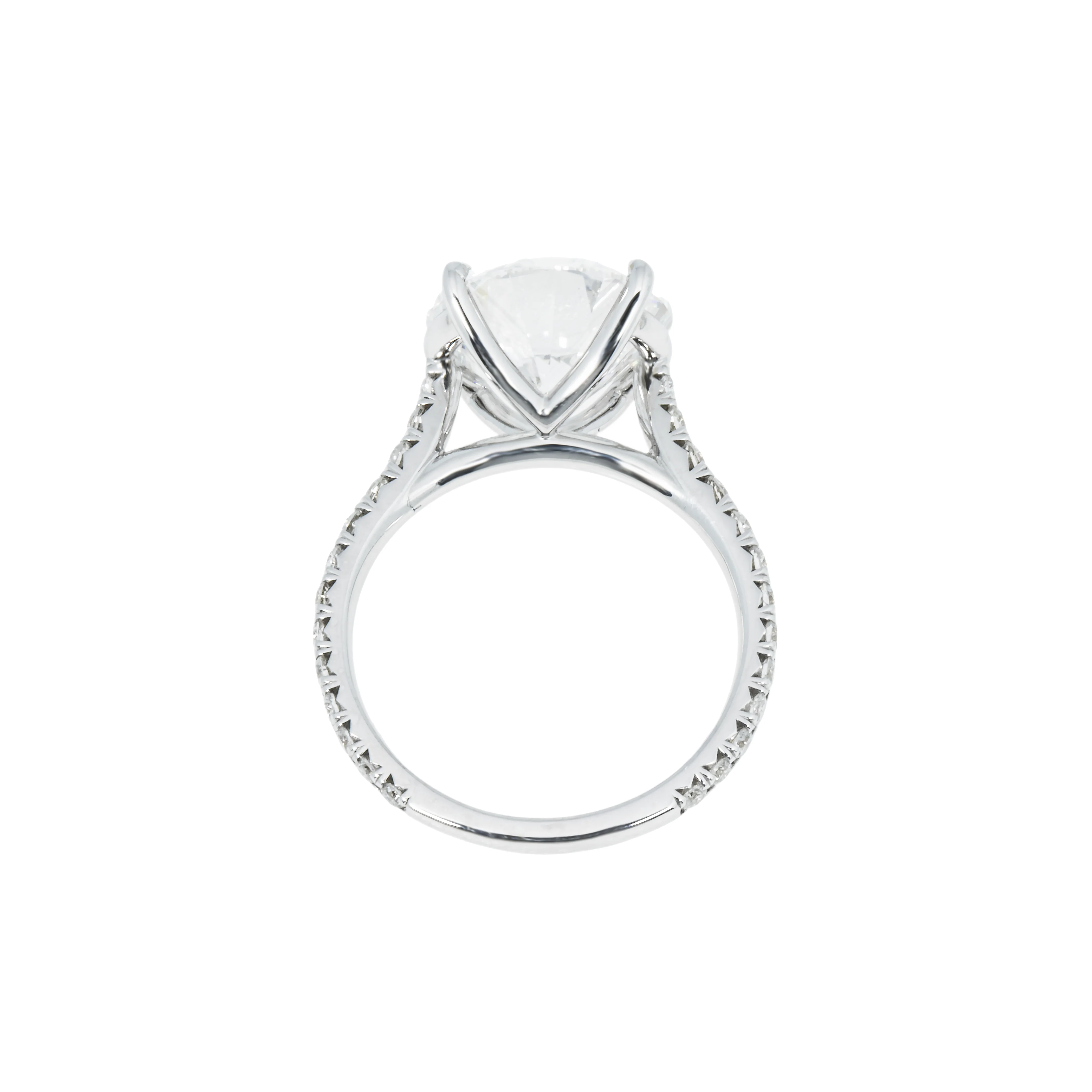 GIA 18K White Gold 5.04ct Round Diamond Engagement Ring 5.54ctw - Image 5
