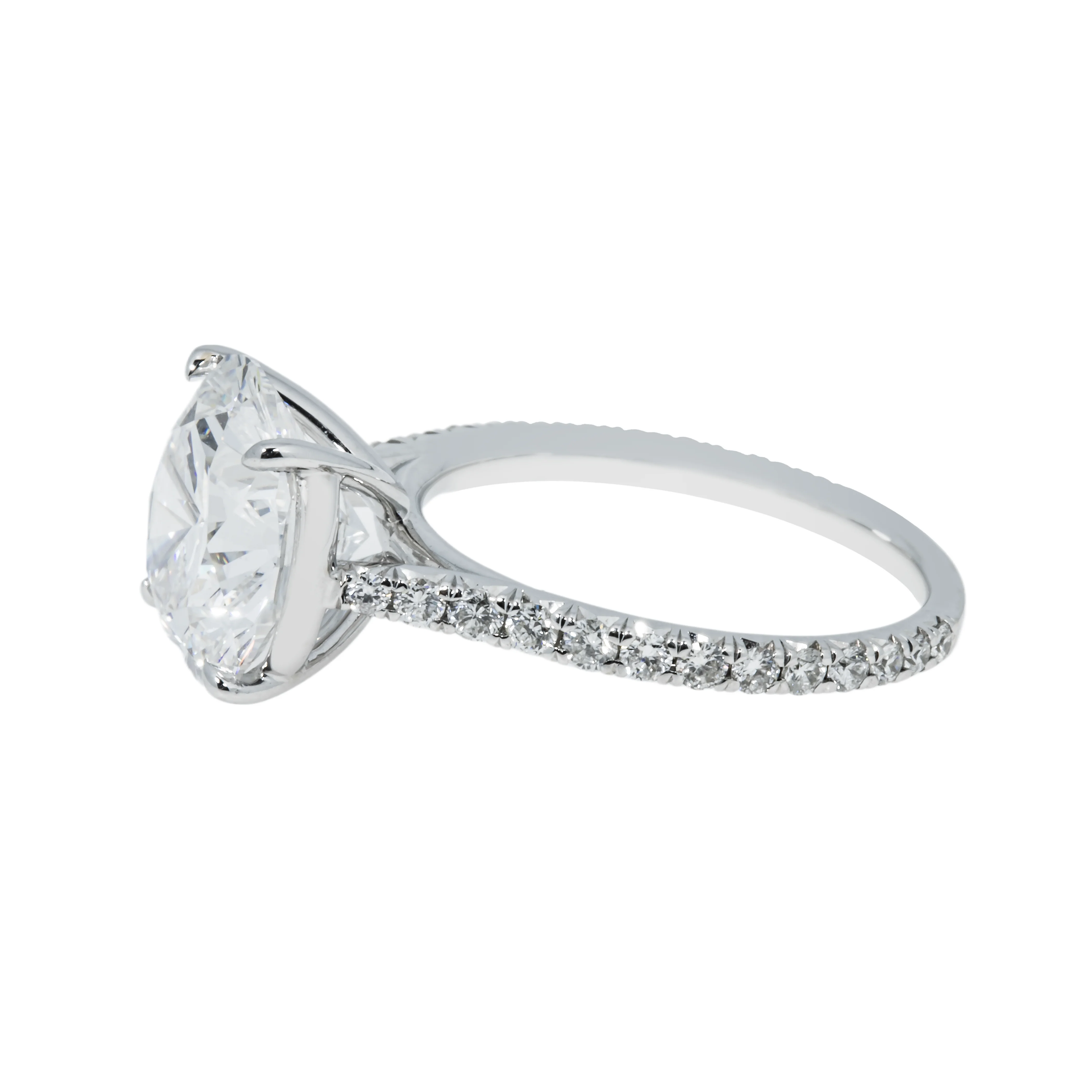 GIA 18K White Gold 5.04ct Round Diamond Engagement Ring 5.54ctw - Image 6