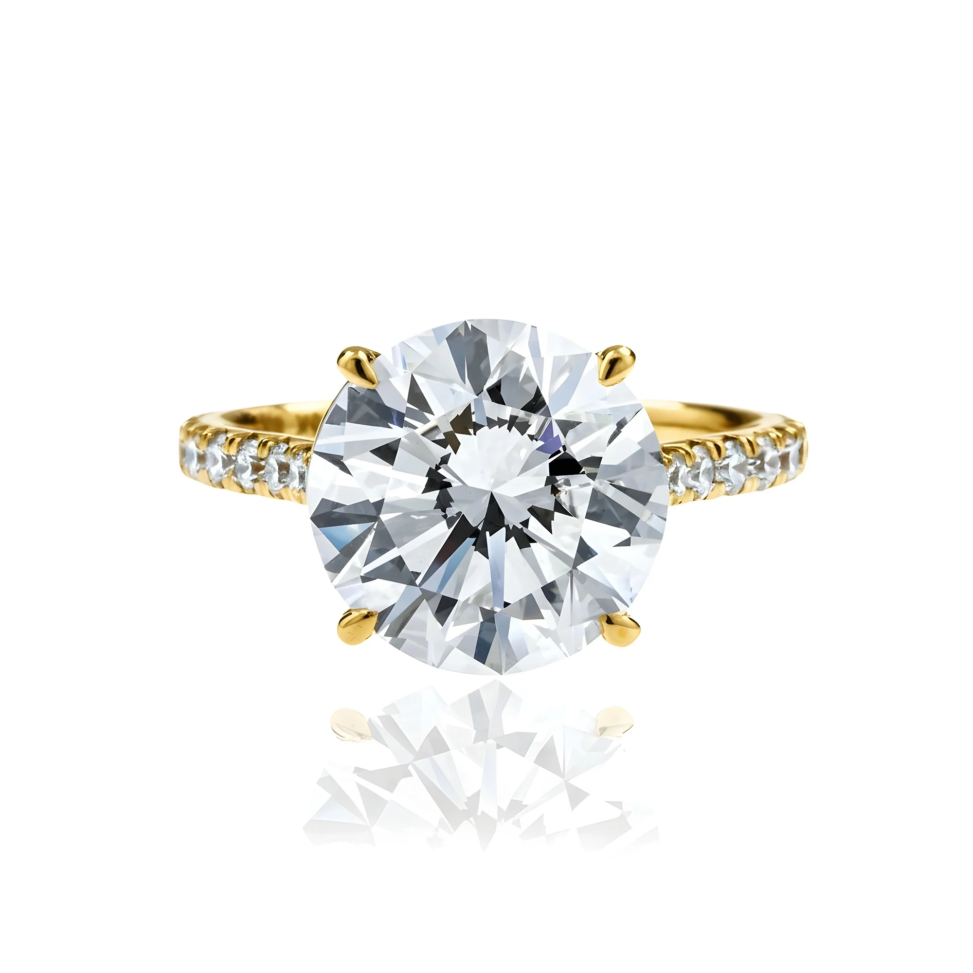 GIA 18K White Gold 5.04ct Round Diamond Engagement Ring 5.54ctw - Image 7