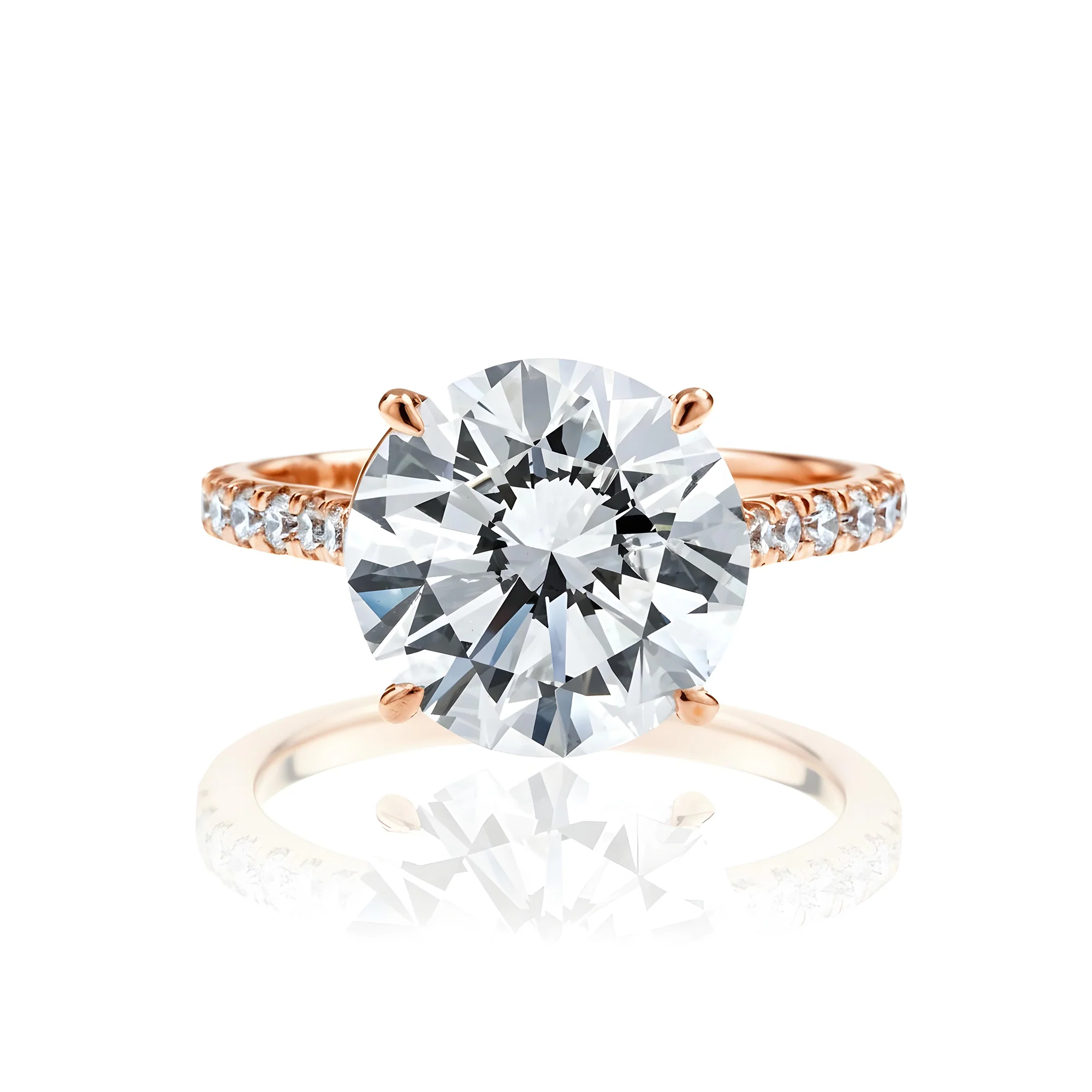 GIA 18K White Gold 5.04ct Round Diamond Engagement Ring 5.54ctw - Image 9
