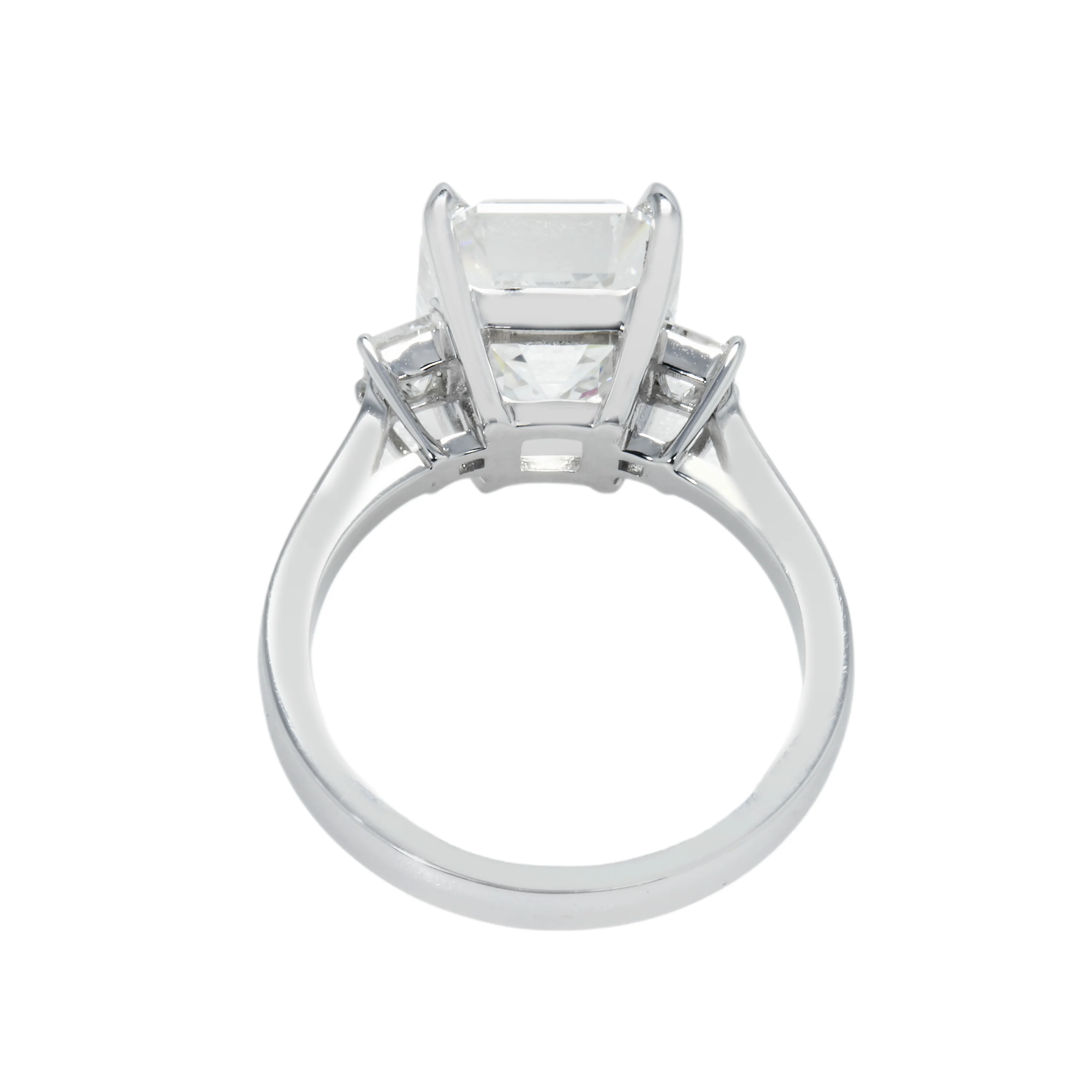 GIA 18K White Gold 5.06ct Triple Asscher Cut Diamond Engagement Ring 5.42ctw - Image 5