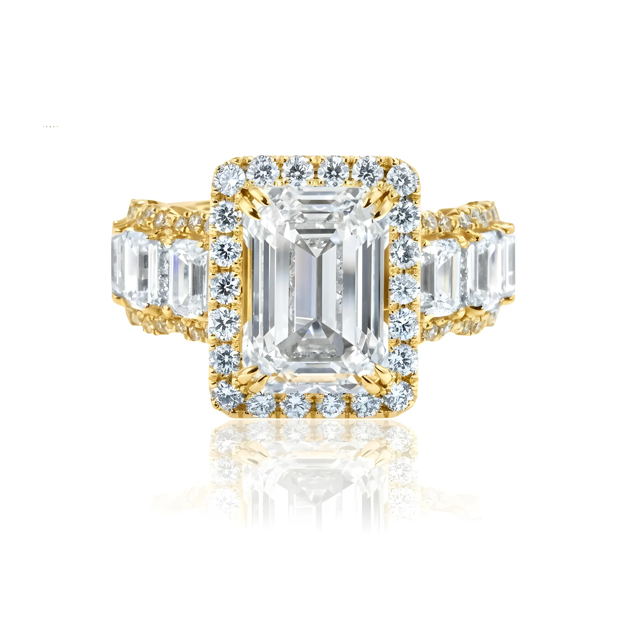 GIA 18K White Gold 5.0ct Emerald Cut Diamond Engagement Ring 8.03ctw - Image 7